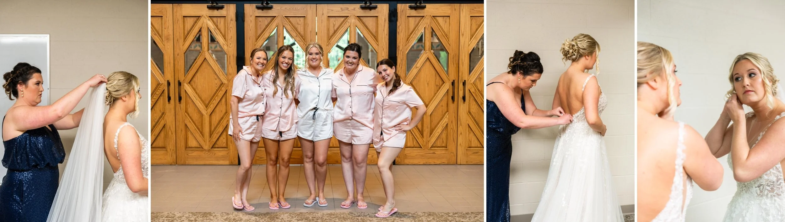 Bride with bridesmaids getting ready on your wedding day