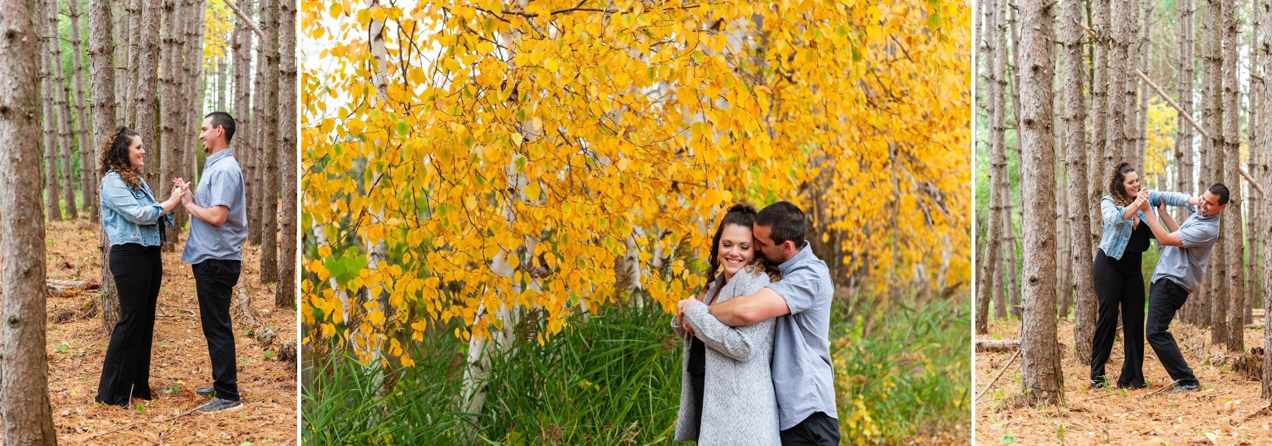 Wisconsin fall colors engagement shoot