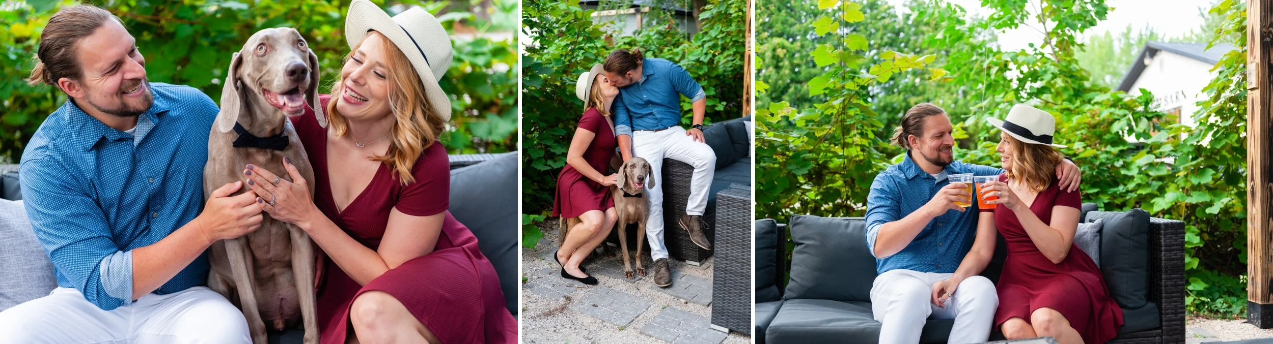 Engagement photos at Door County Brewery, Peach Barn Brewing Engagement Photos