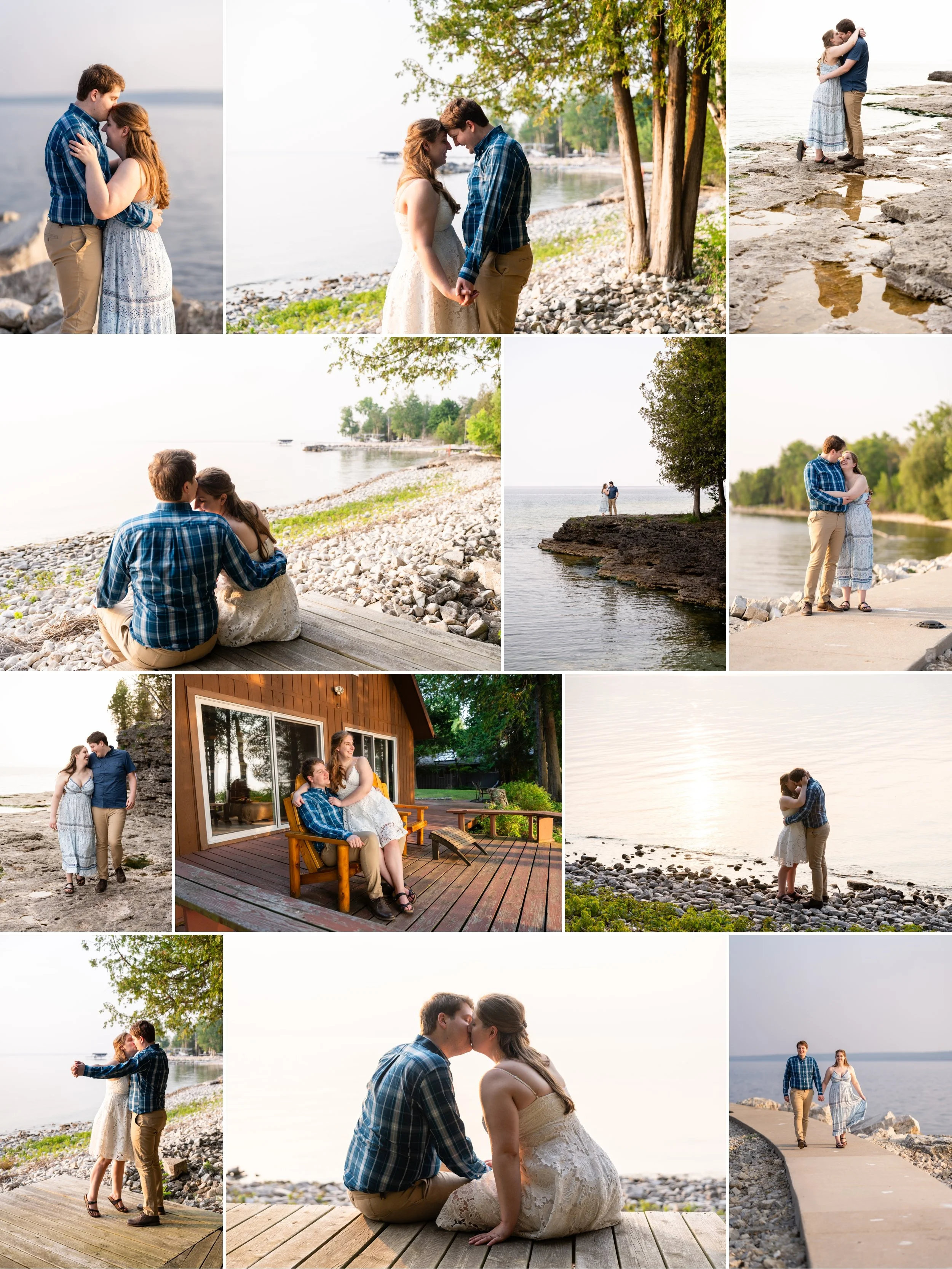 Cave Point Engagement photos, Door County engagement photos, Door County Wedding Photographer