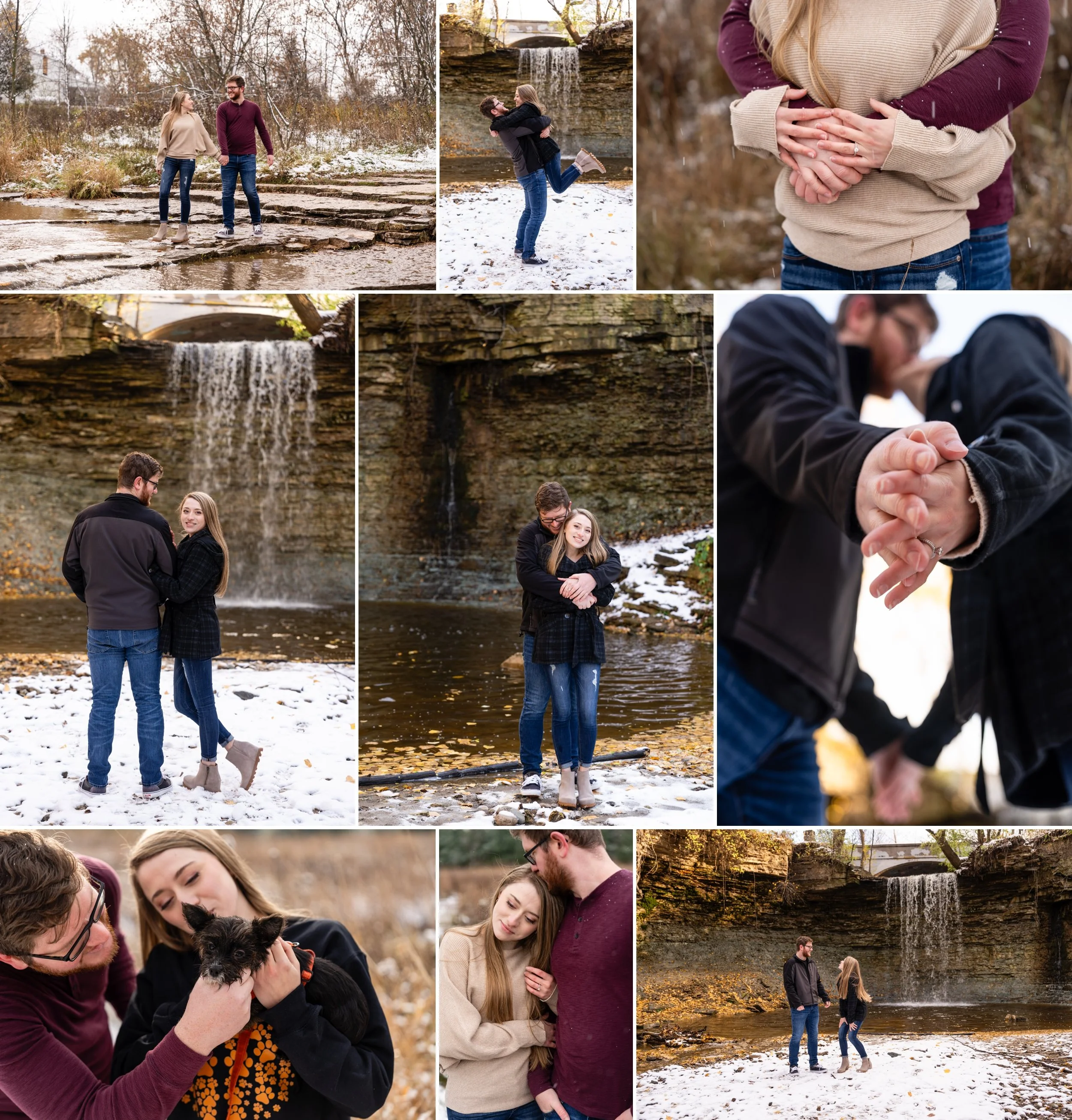 Halloween Engagement Photos and Fonferek Glen and Wequiock Falls, Engagement photos with your dog