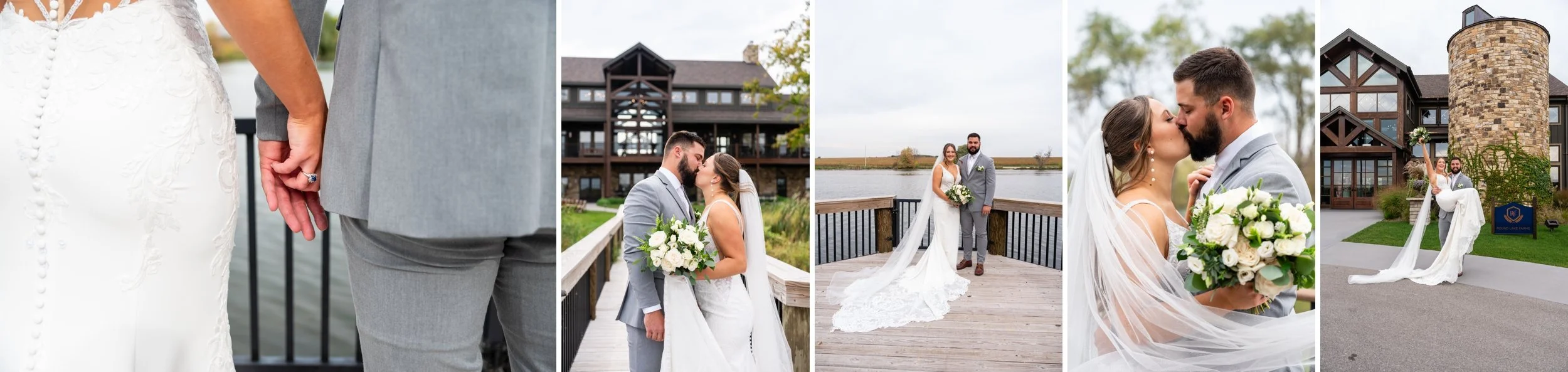 Heartfelt first looks moments, Round Lake Farms wedding