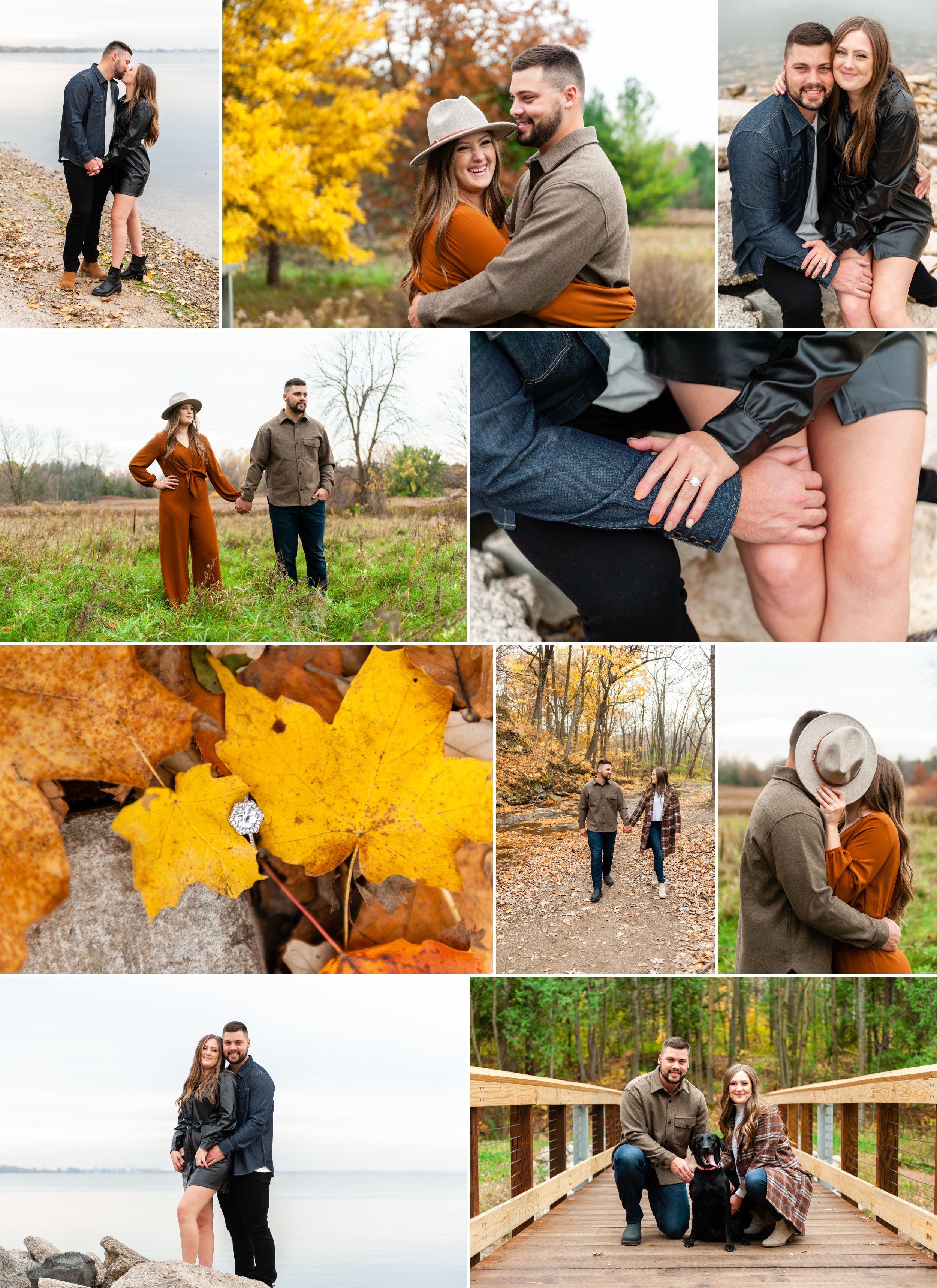Fall engagement photos at Bairds Creek, Fall engagement outfit ideas, Fall engagement photos with your dog