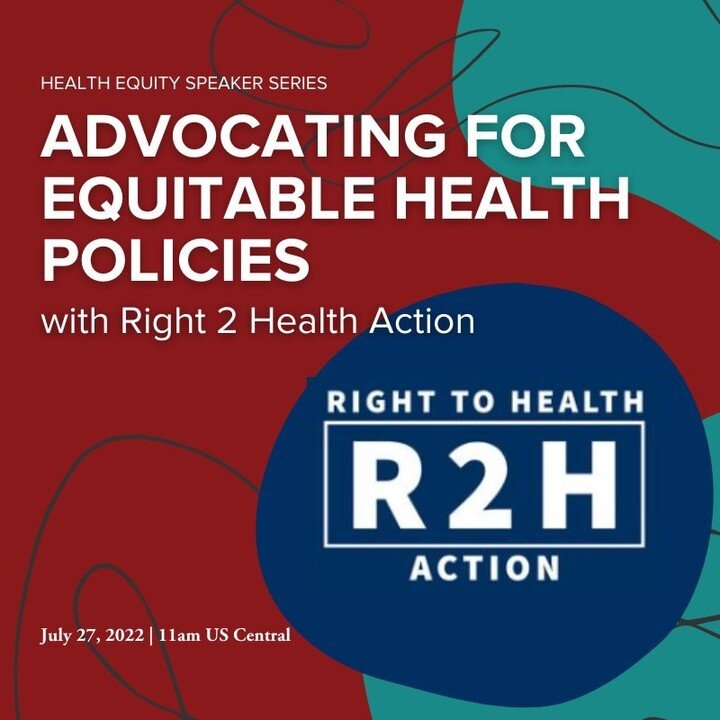 Join us and the Right to Health Action [@r2haction] team as they discuss their work around health equity and leveraging the COVID-19 disaster to ensure the human right to health and a safe environment is realized by everyone everywhere.

Learn more a