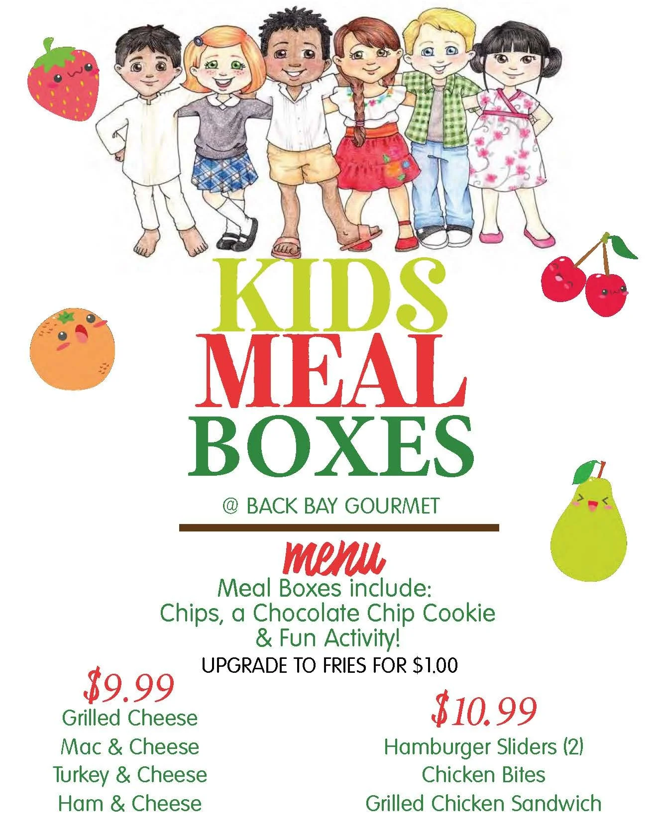 Kids Menu! — BACK BAY GOURMET