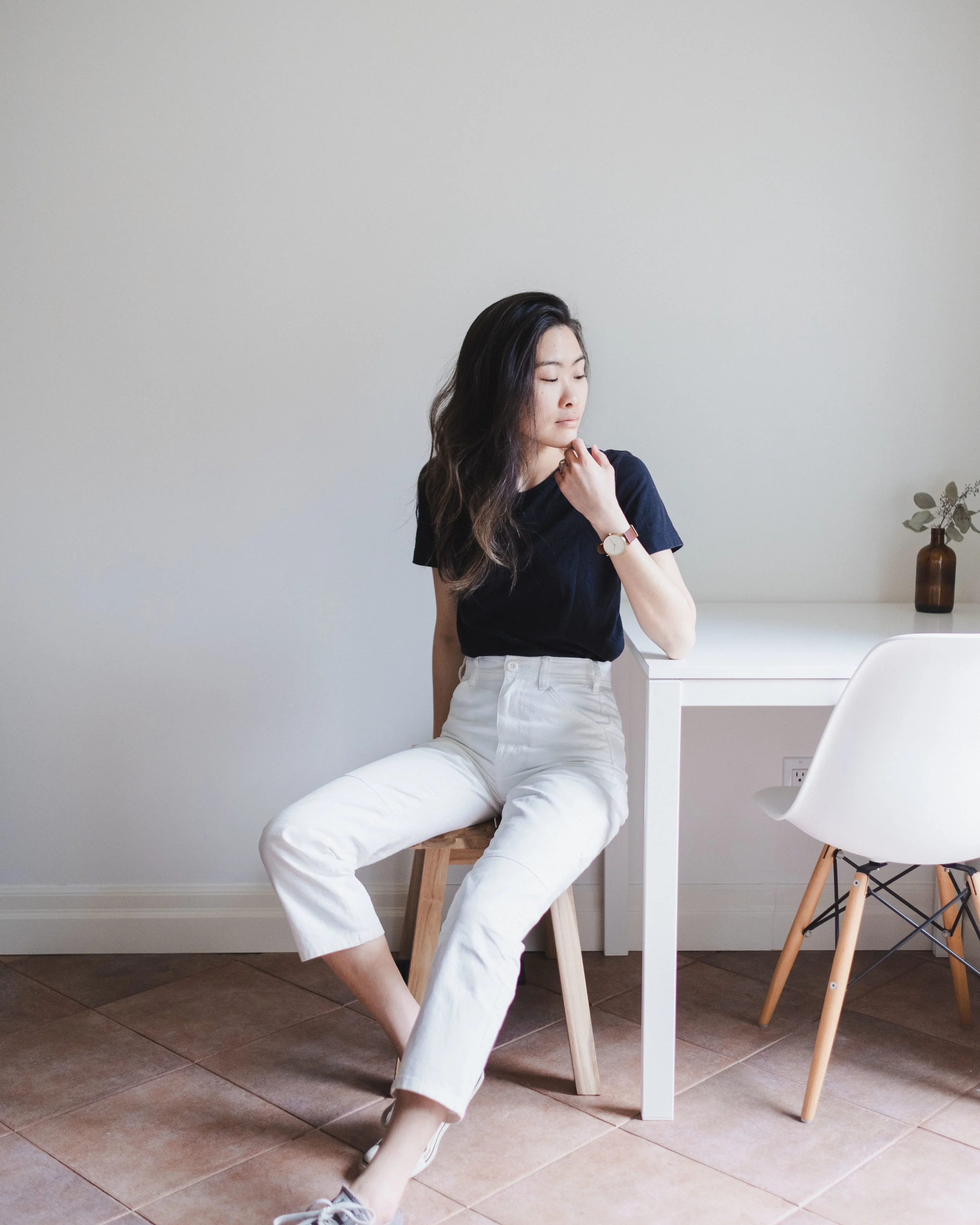 Black Tee by Muji The Carpenter Pant by Everlane