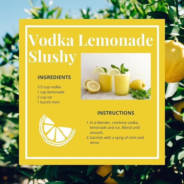 Enjoy our refreshing vodka lemonade slushy recipe 🍋☀️☀️