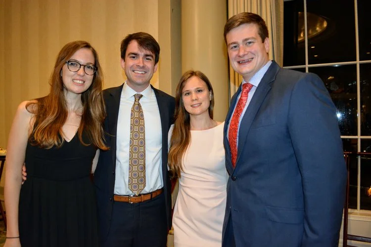 Members of Volume 93’s Senior Board—Anais Moore-Jaccard, Luke LaHaye, Julianne Weidman, and Ryan Niedermair—celebrate at the annual Tulane Law Review Banquet.