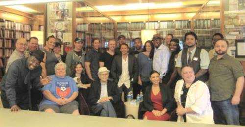 A group of Veterans Writing Project alumni with TV legend Norman Lear and co-showrunner of Netflix’s ONE DAY AT A TIME Gloria Calderon Kellett on November 2016.