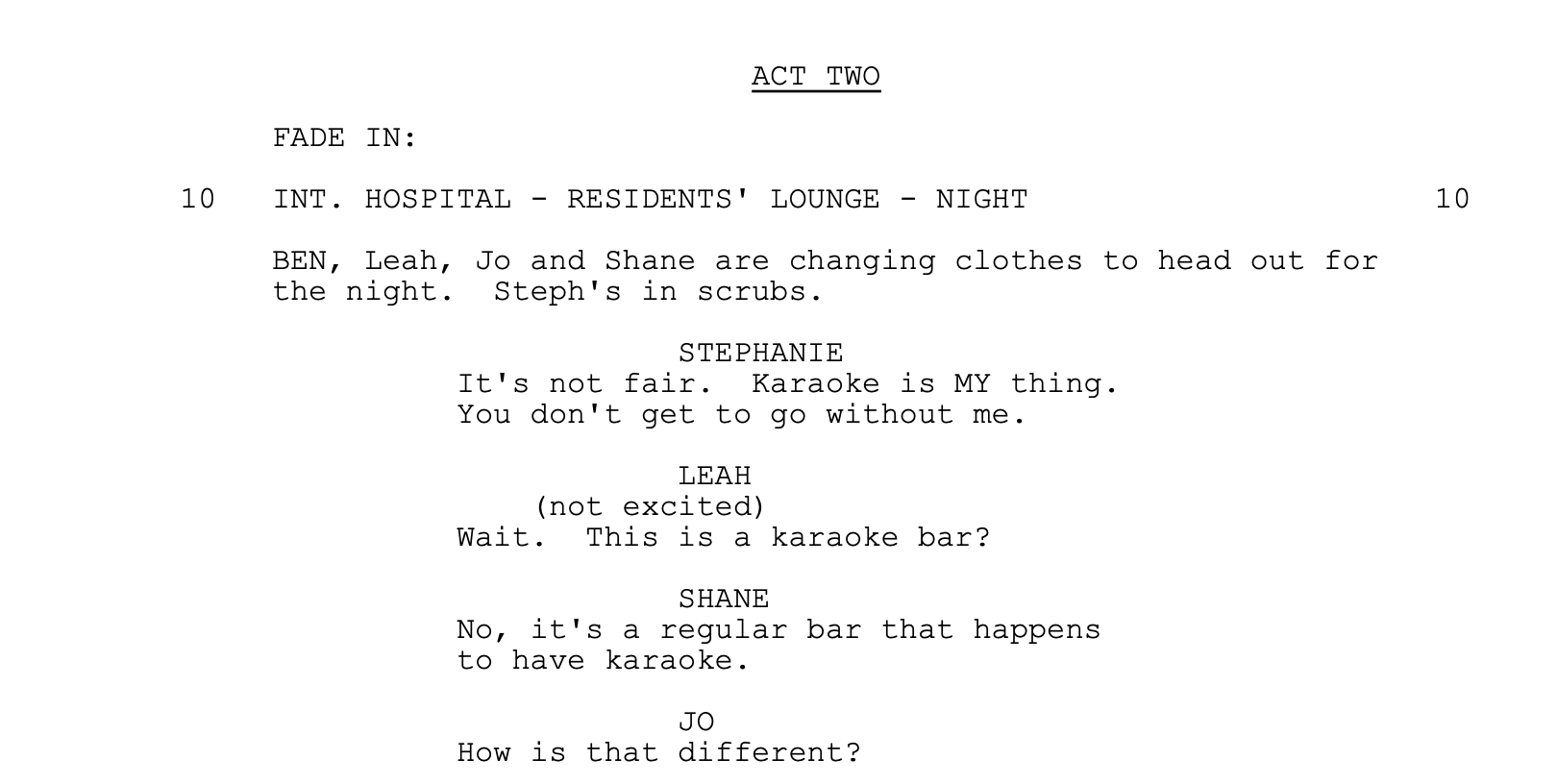 Spec Script Scene FORMATTING YOUR SPEC SCRIPT WHILE SOCIAL DISTANCING: A PRIMER - PART 10 ...