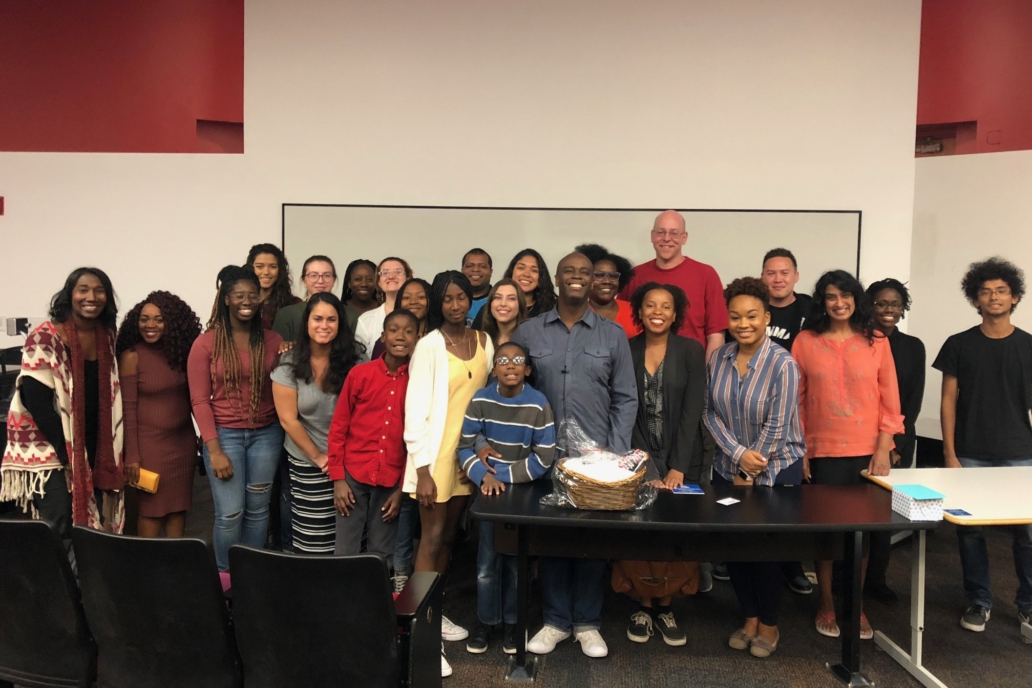Anthony Sparks with students at California State University, Northridge.