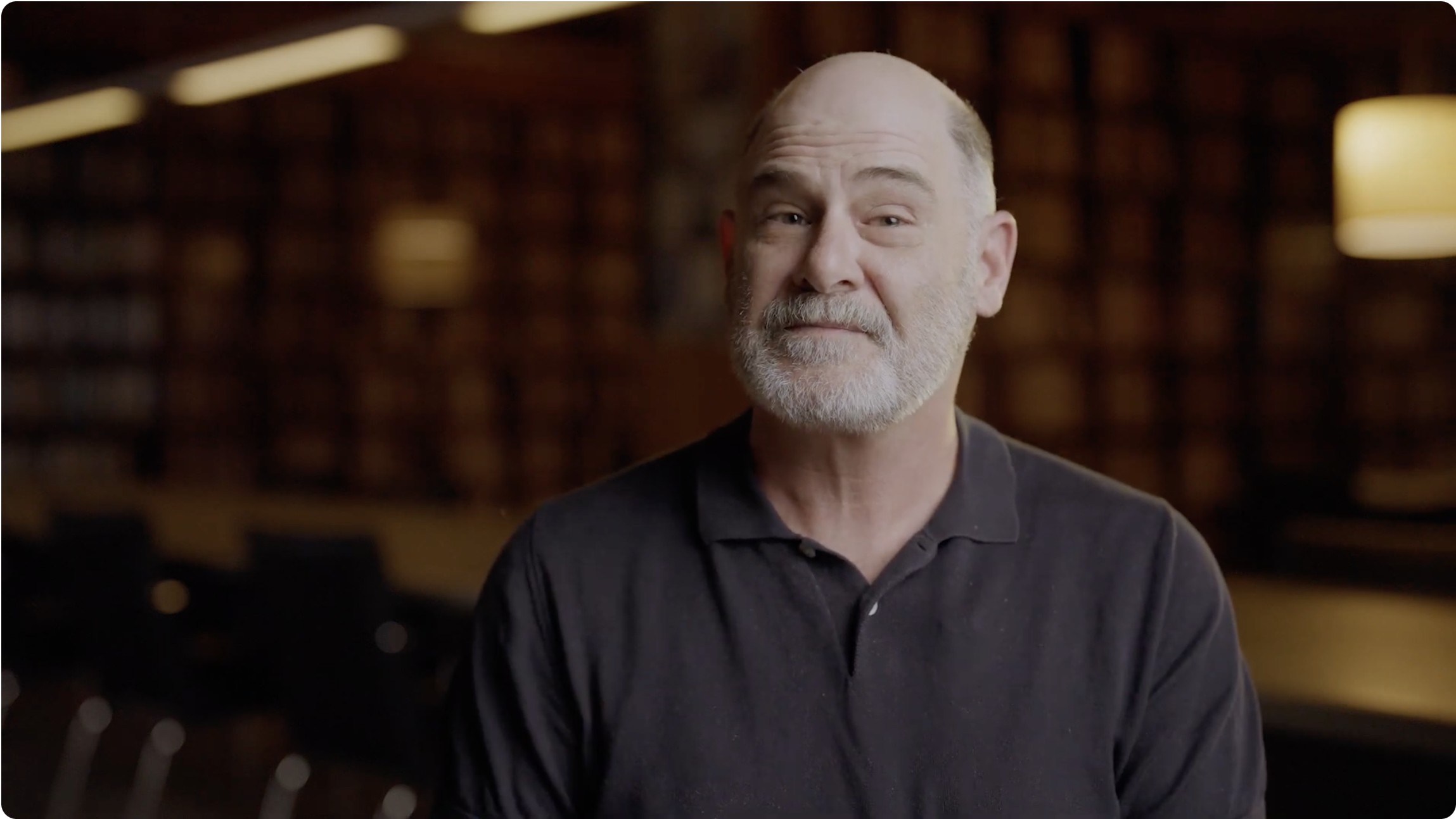 Matthew Weiner being interviewed in the WGF Library