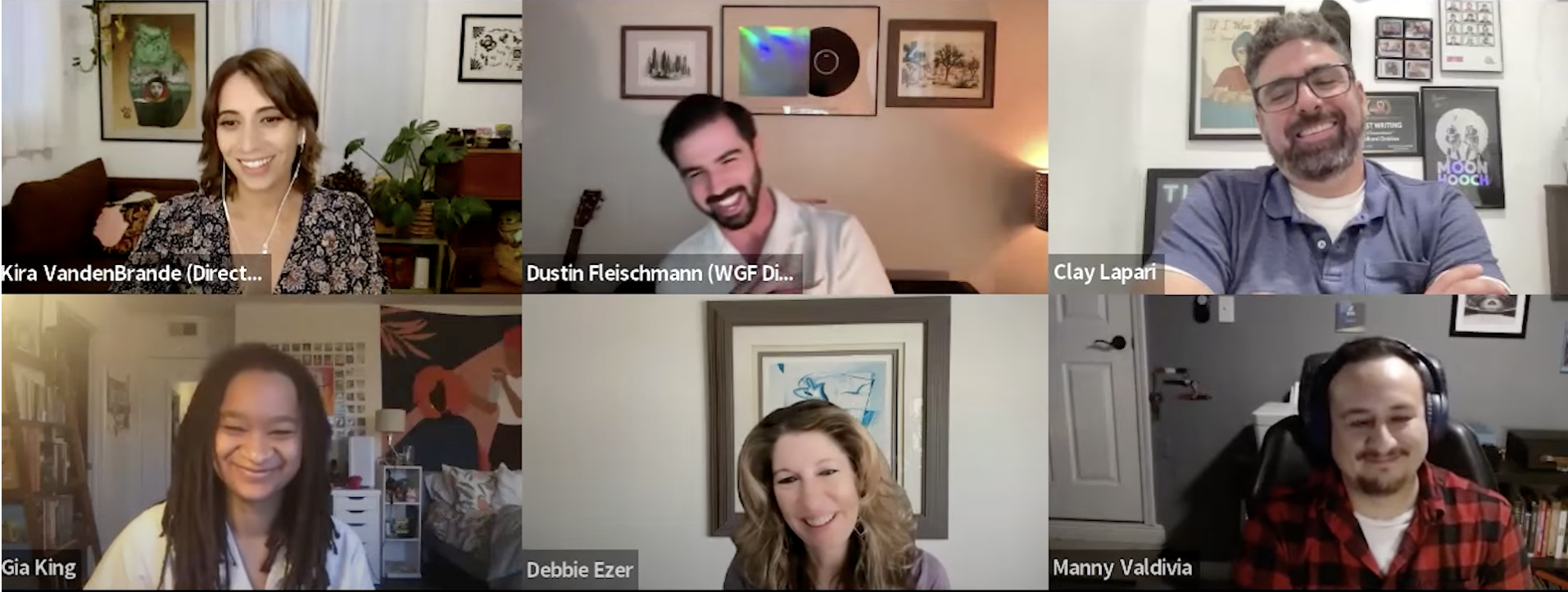 5 panelists and a moderator zoom for a WGF Info Session