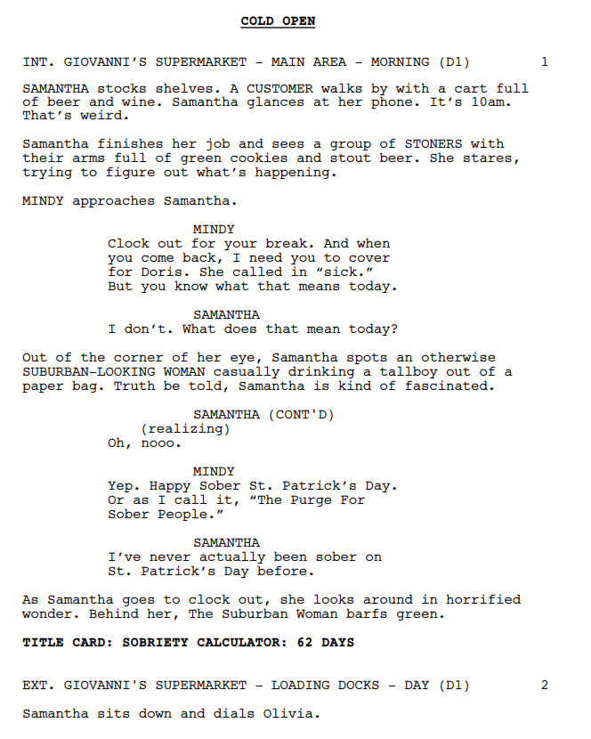 One Page scripts on Tumblr: Free Form Script #38. It's been a long day, so  here's a script. ENJOY!