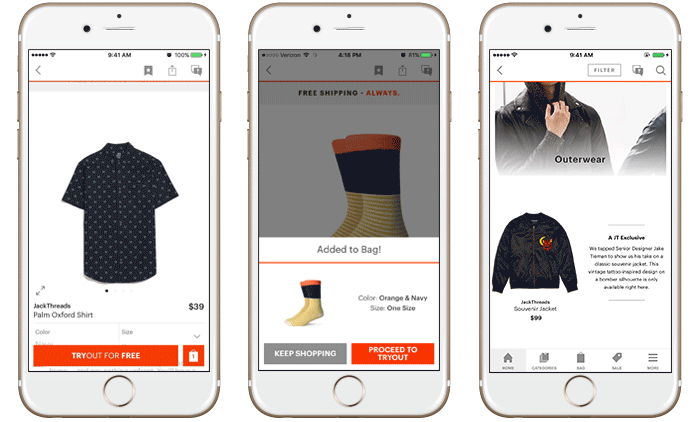 Since JackThreads users were majority mobile, the app had to be minimal with excellent scan and search-ability. Thanks to a mobile-optimized checkout experience, the shopping flow was quick and easy enough to place an order just while standing on a subway platform.