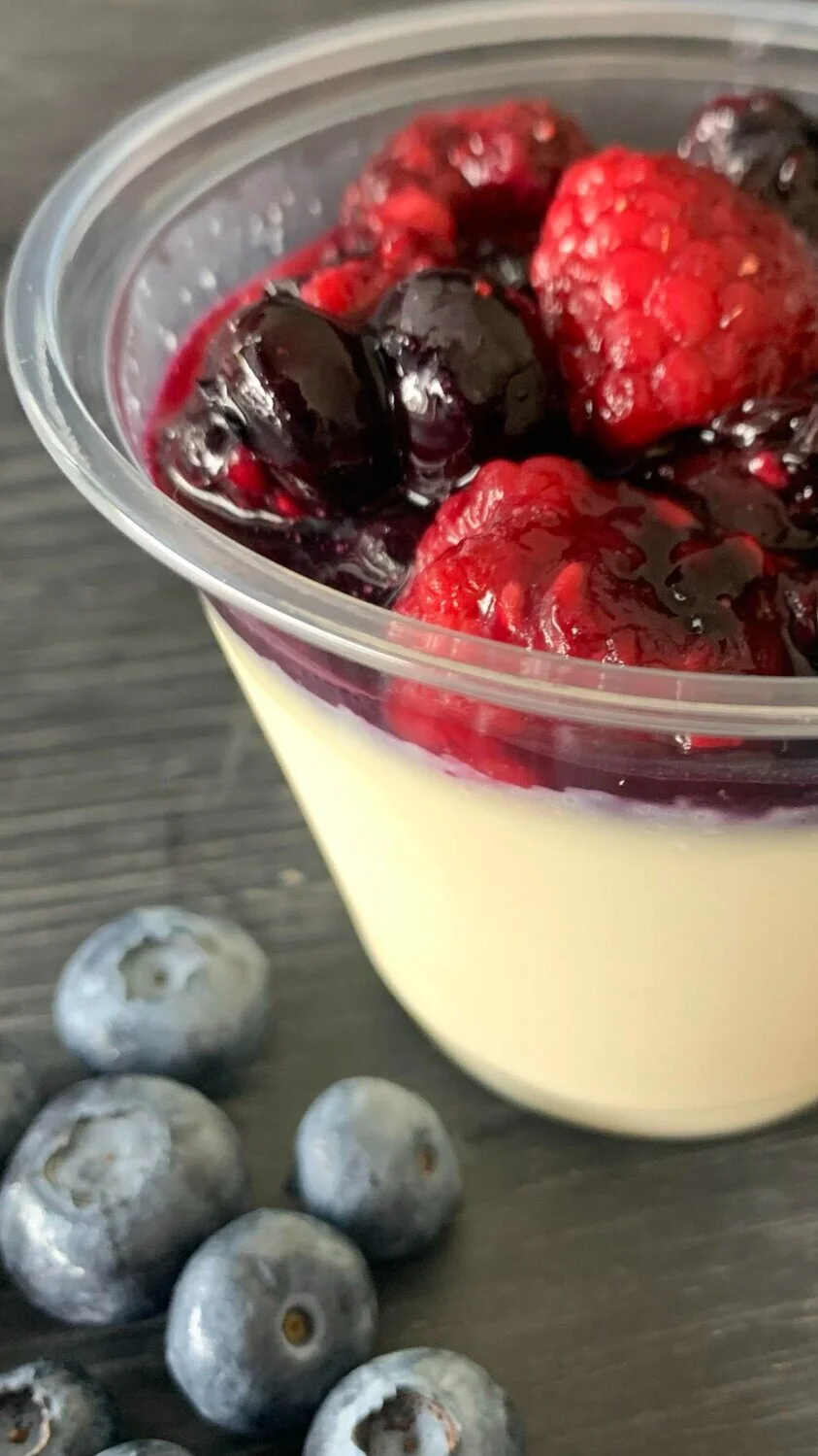Vanilla Panna Cotta with Berry Compote (GF)