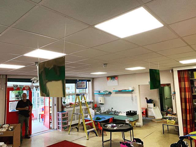 Classroom&rsquo;s at Trent Vale Infants &amp; Nursery getting a fresh lick of L E D  L I G H T I N G #LEDlighting #LEDPanels #Electrician #Lighting