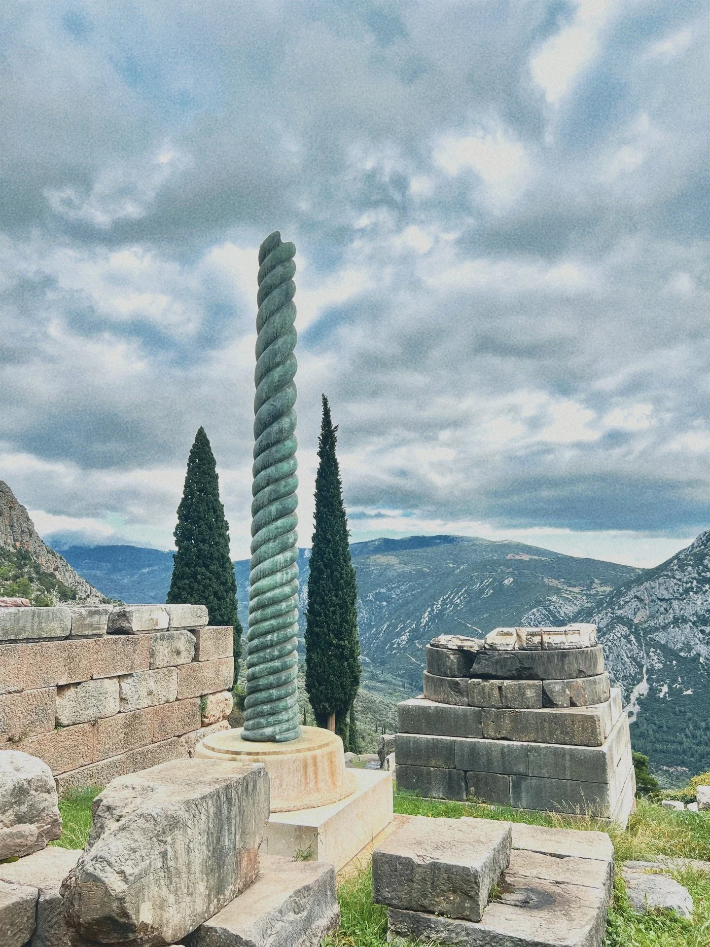  serpent kundalini spiral from the temple of the oracle in delphi, greece 