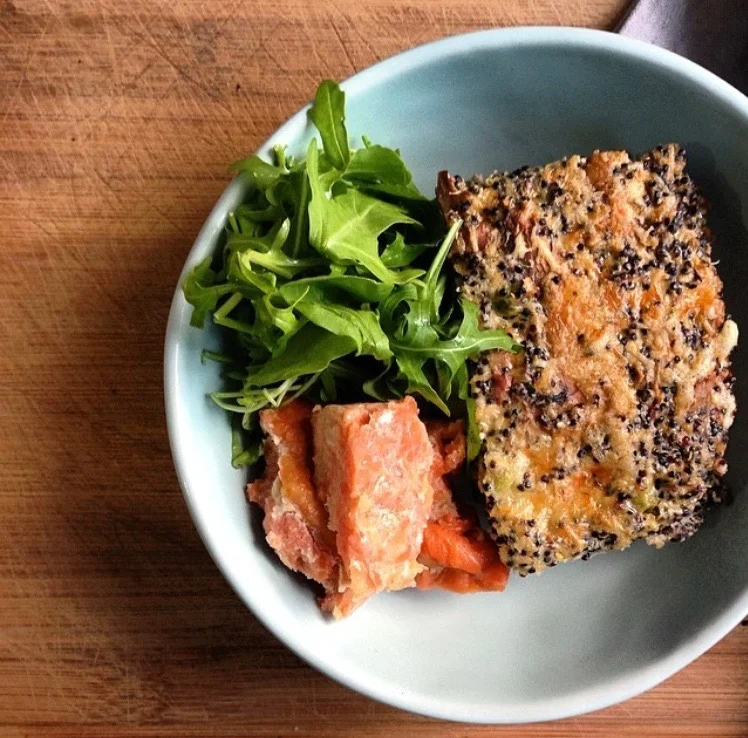 Mushroom ricotta quinoa bake