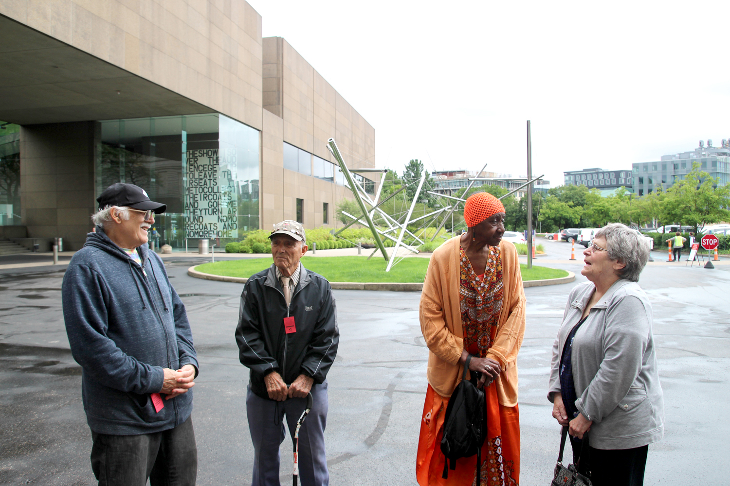  Frank, Tony, Betty &amp; Dee waiting in the rear entrance for the tour to begin.  