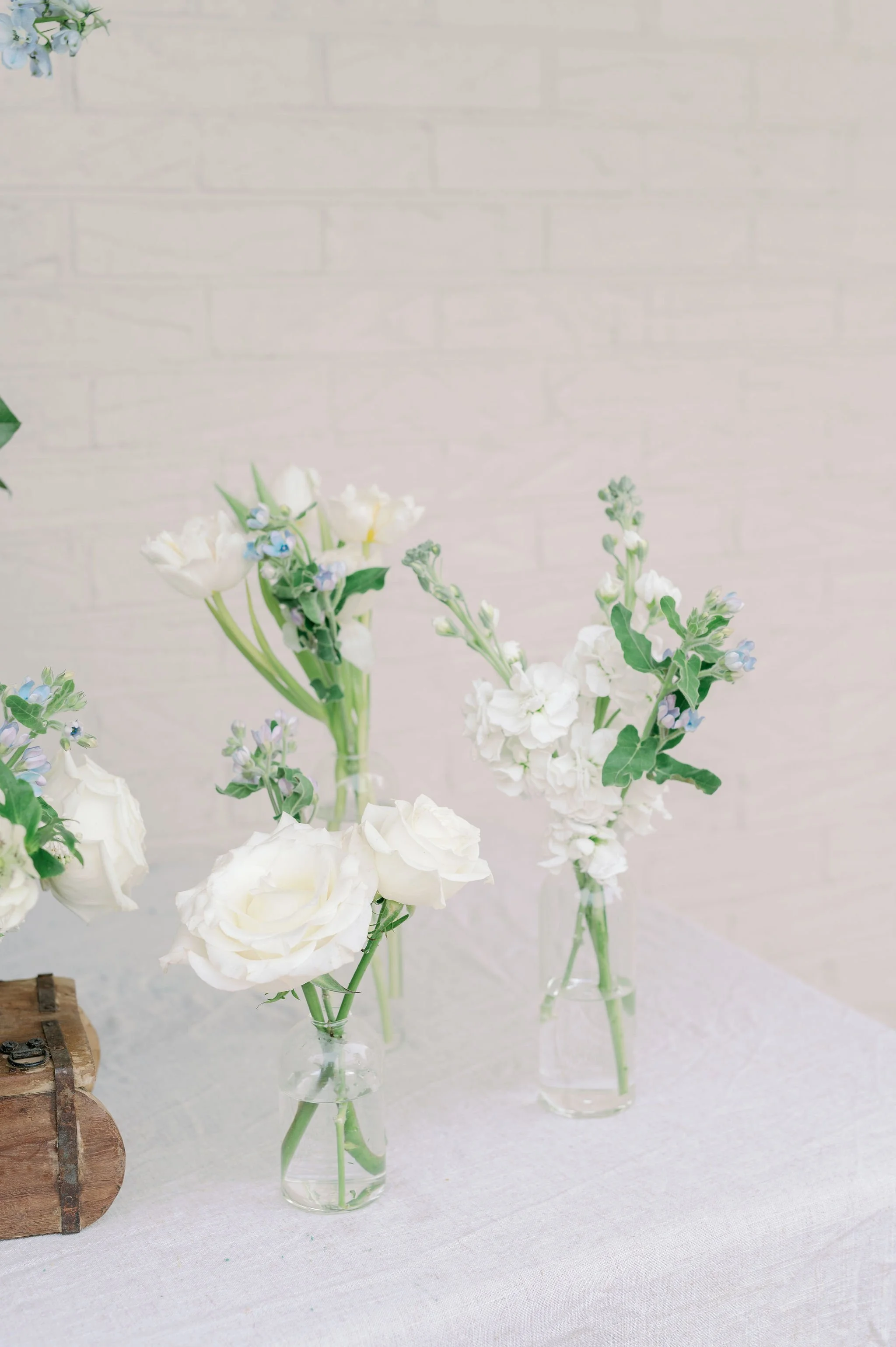 Trio of Bud Vases-  A La Carte Green, White, and Blue