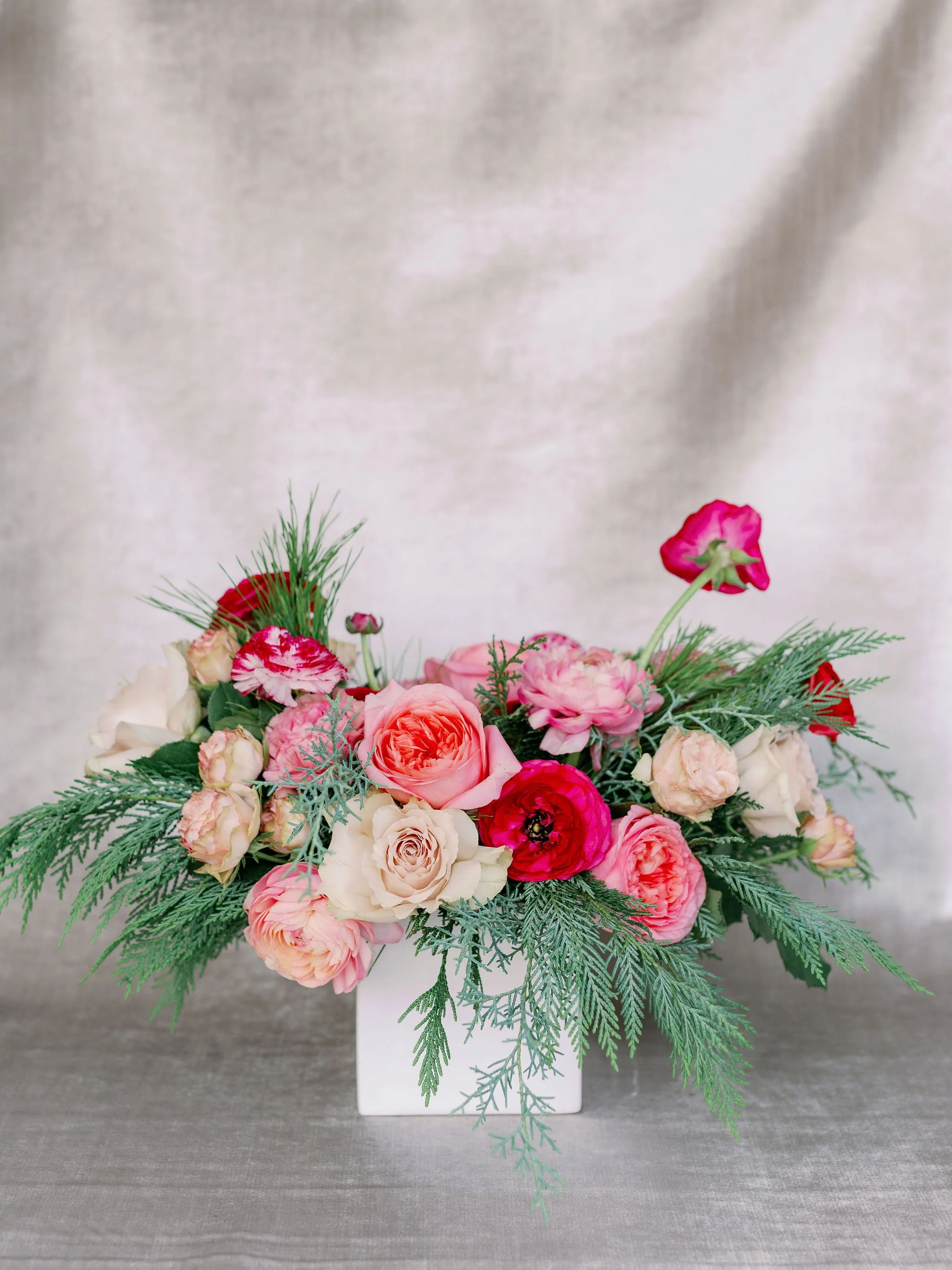 Pink Holiday Floral Centerpiece