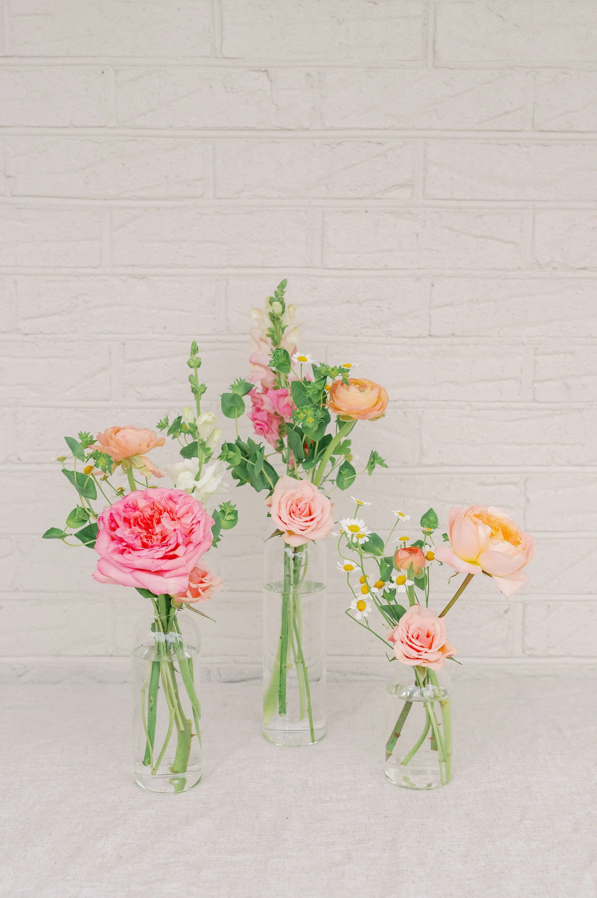 Trio of Bud Vases-  A La Carte Colorful