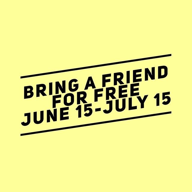 BRING A FRIEND FREE JUNE 15-JULY 15! BONUS: If your friend joins the gym, you will be put in a drawing to win 4 free Personal Training sessions with @hayden.setser!!
