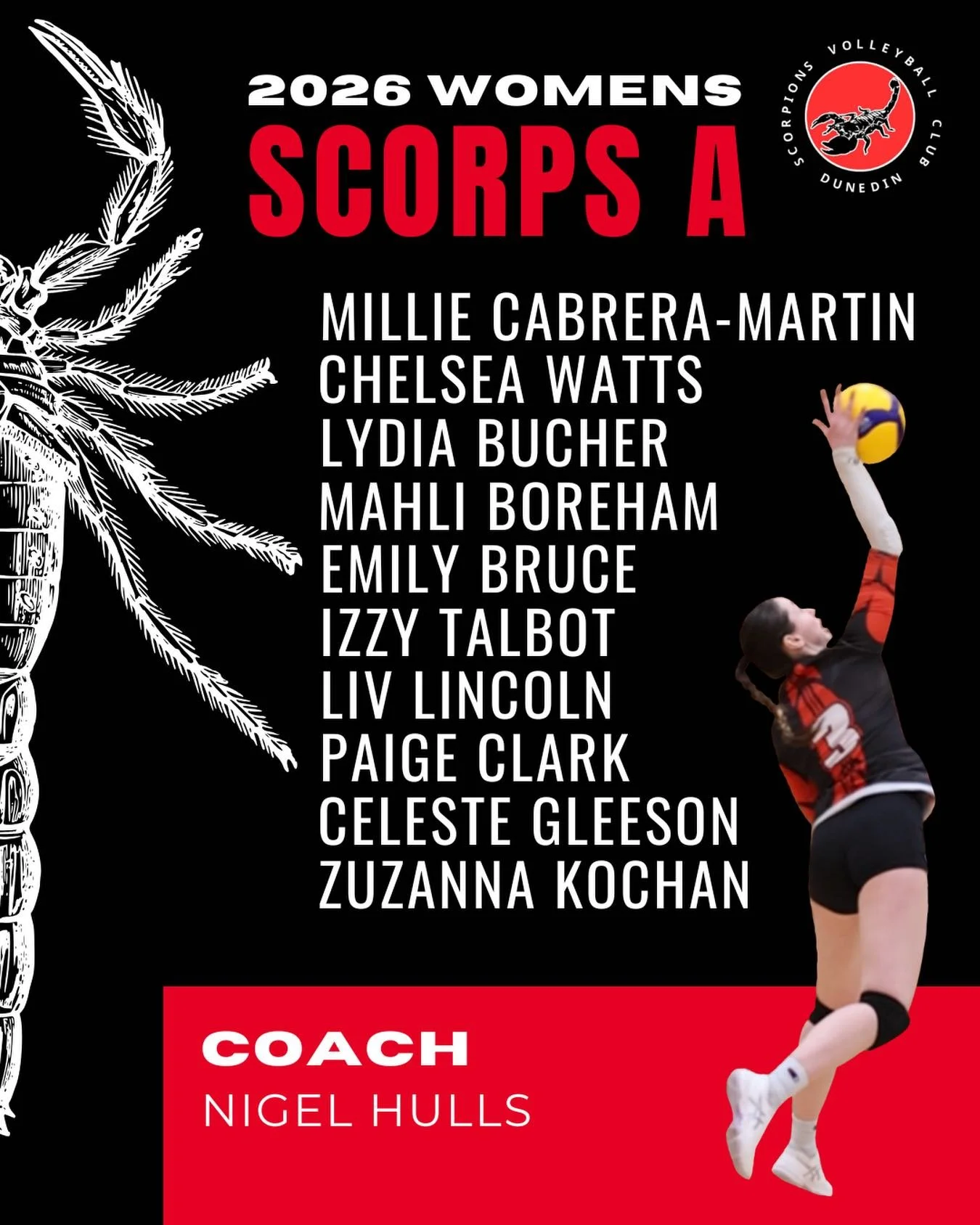 Introducing our Scorpions Women&rsquo;s A team for 2026!! 🦂🦂