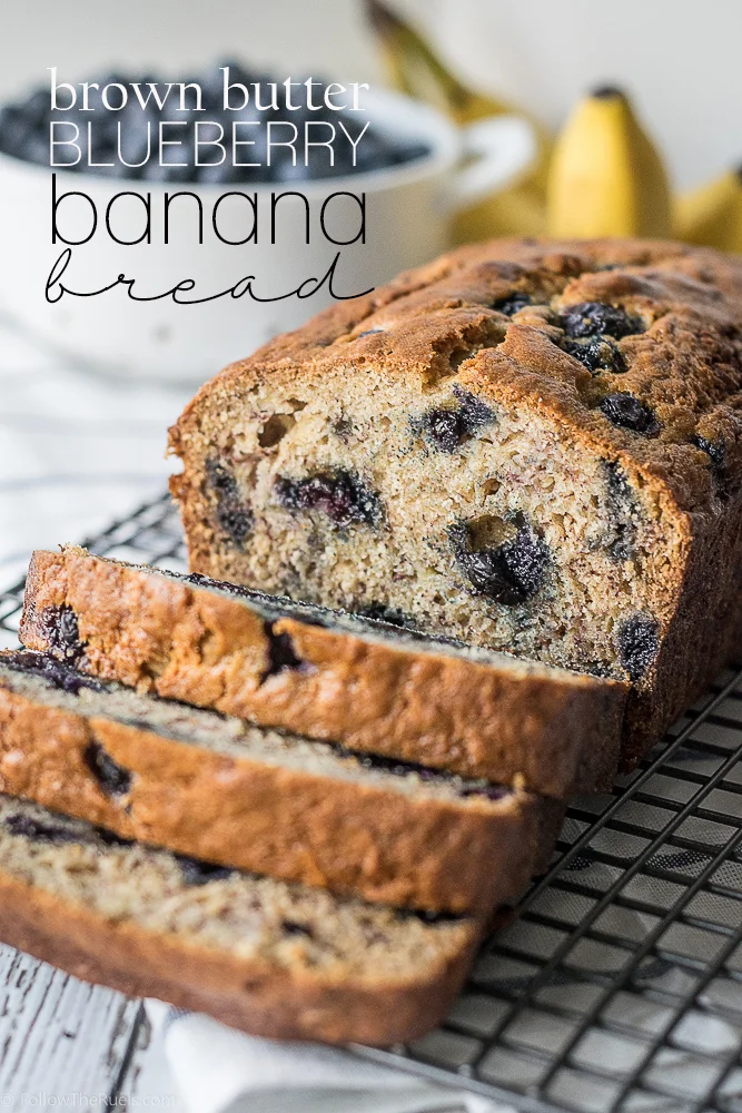 Brown Butter Blueberry Banana Bread