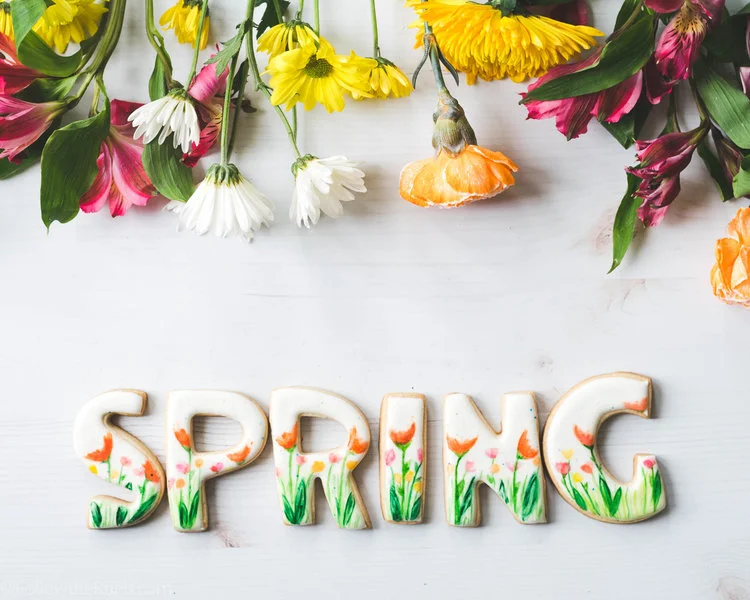 Watercolor Spring Garden Cookies