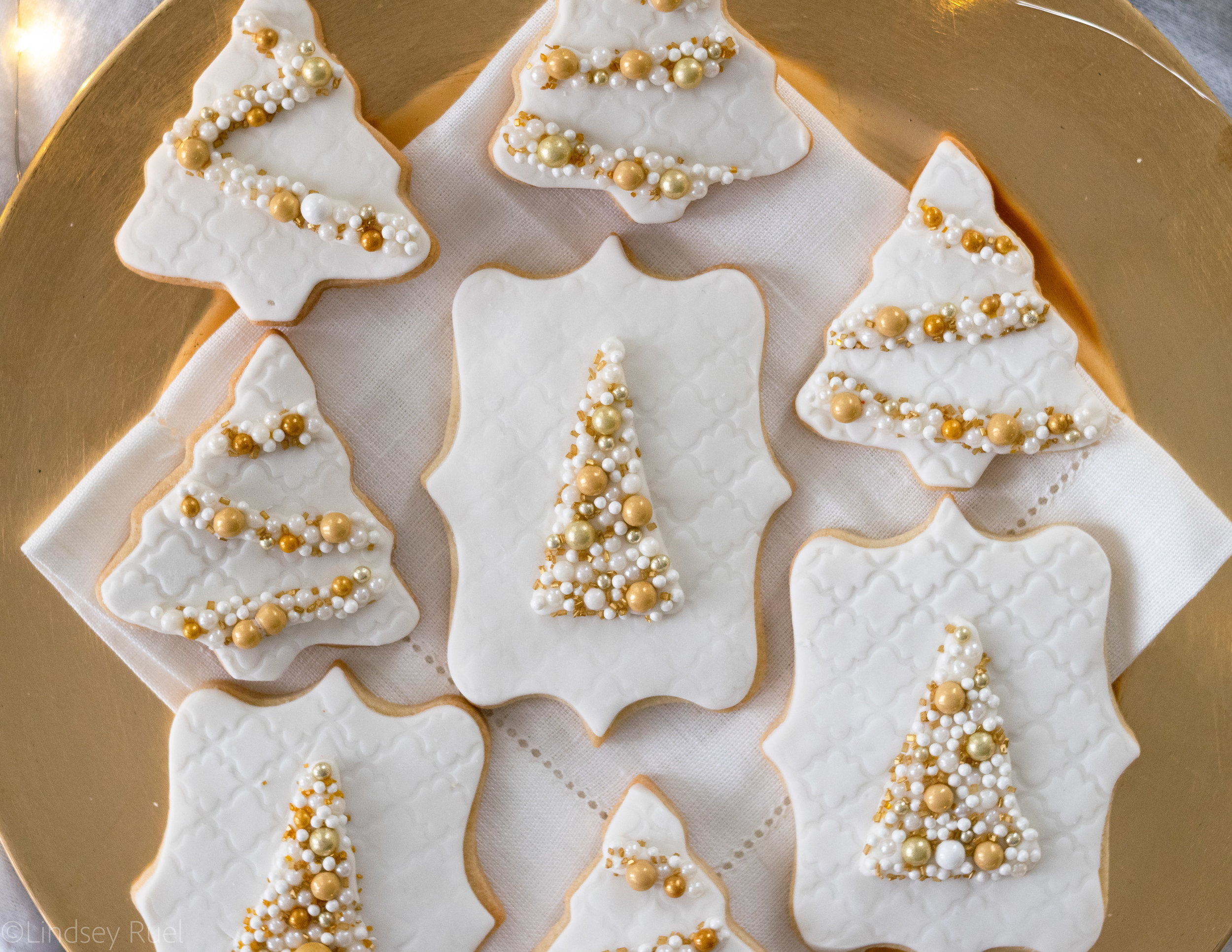 Beaded Christmas Tree Cookies — Honey Blonde