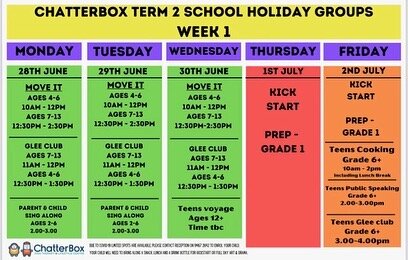 Ok Guys, Many of these groups are already full, please please please call the clinic, email beck@chatterboxats.com or DM here to book #chatterbox #chatterboxkids #holidaygroups #booknow