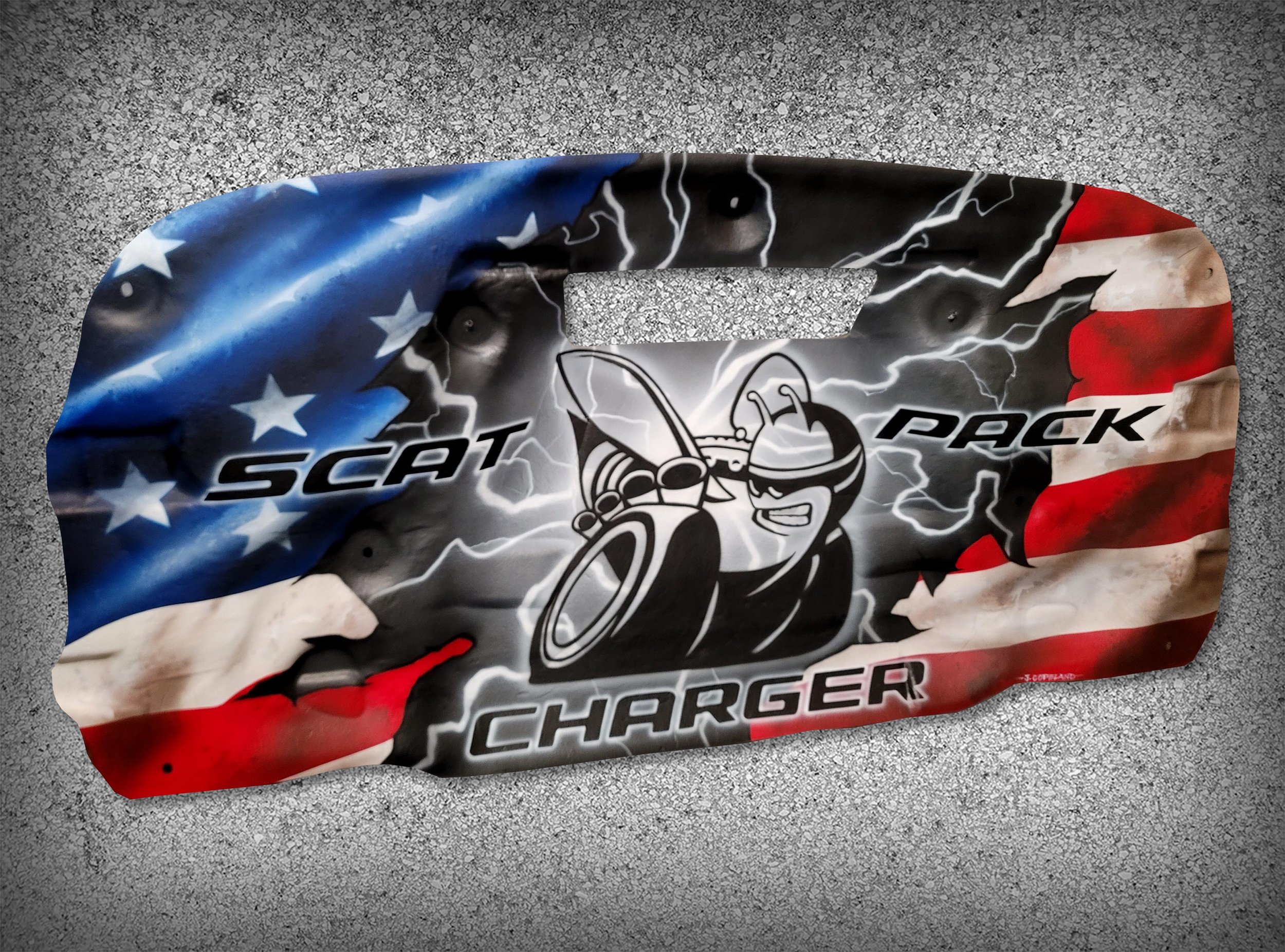 Dodge Charger Scat Pack airbrush american flag hood liner.jpg