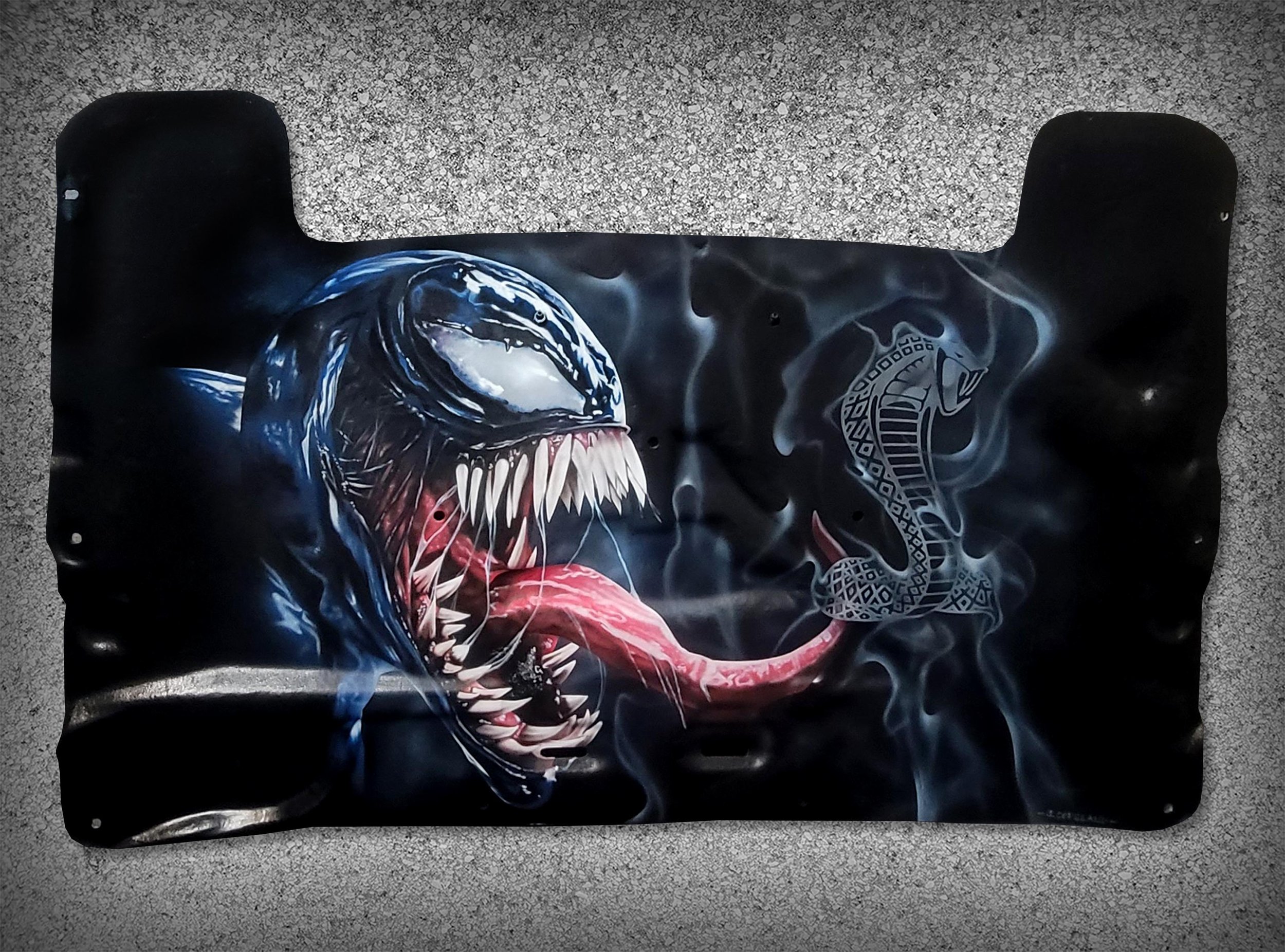 Mustang Cobra custom airbrush venom hood liner.jpg