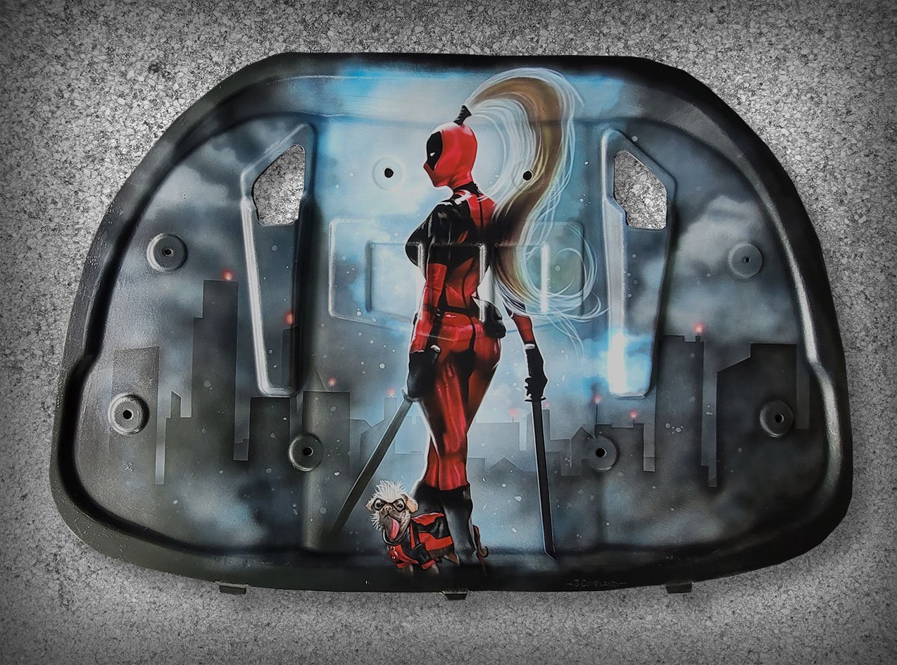 Camaro SS Lady Deadpool airbrush hood liner.jpg