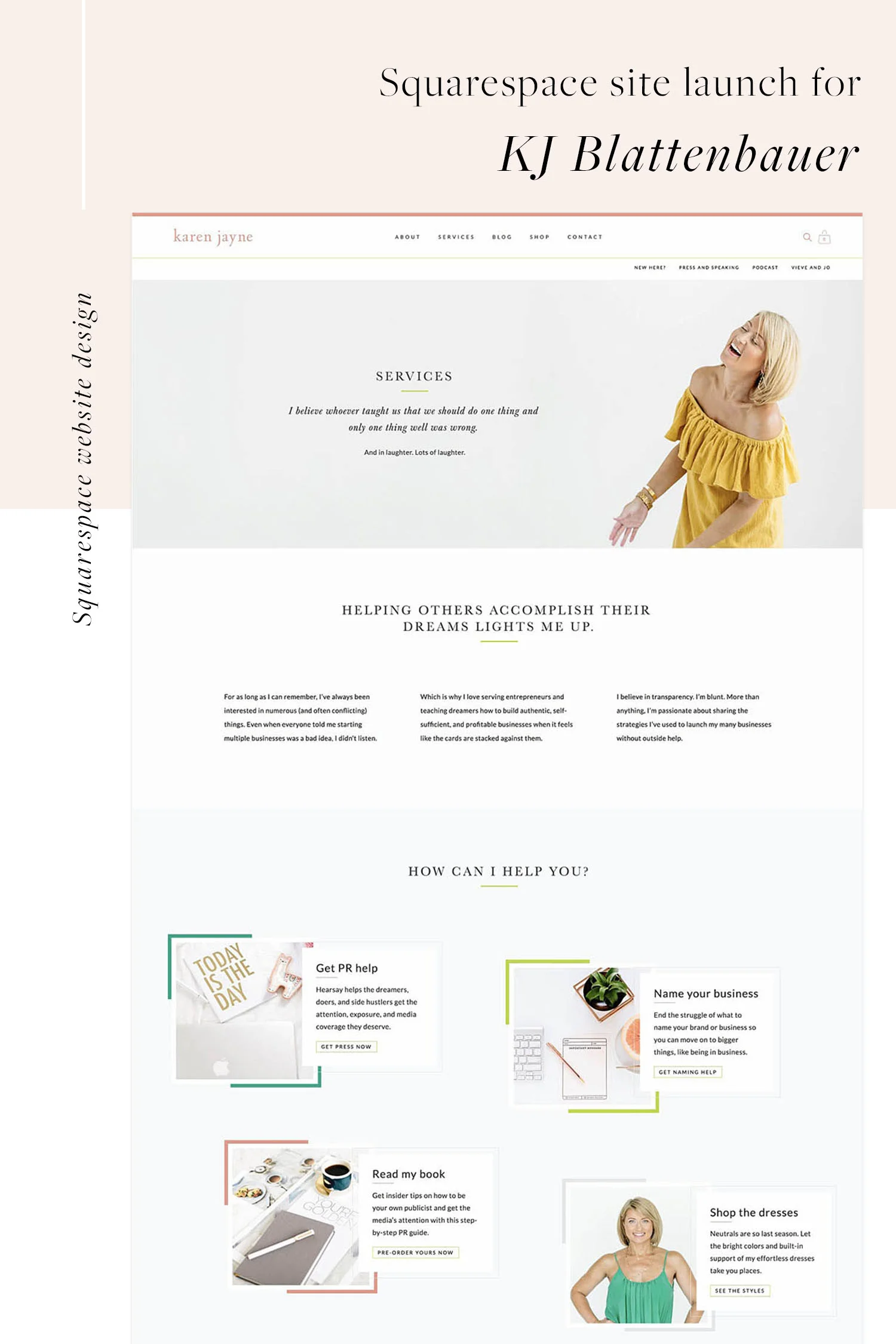KJ Blattenbauer Services page | Squarespace web design by Jodi Neufeld Design #squarespace #webdesign #minimal #clean