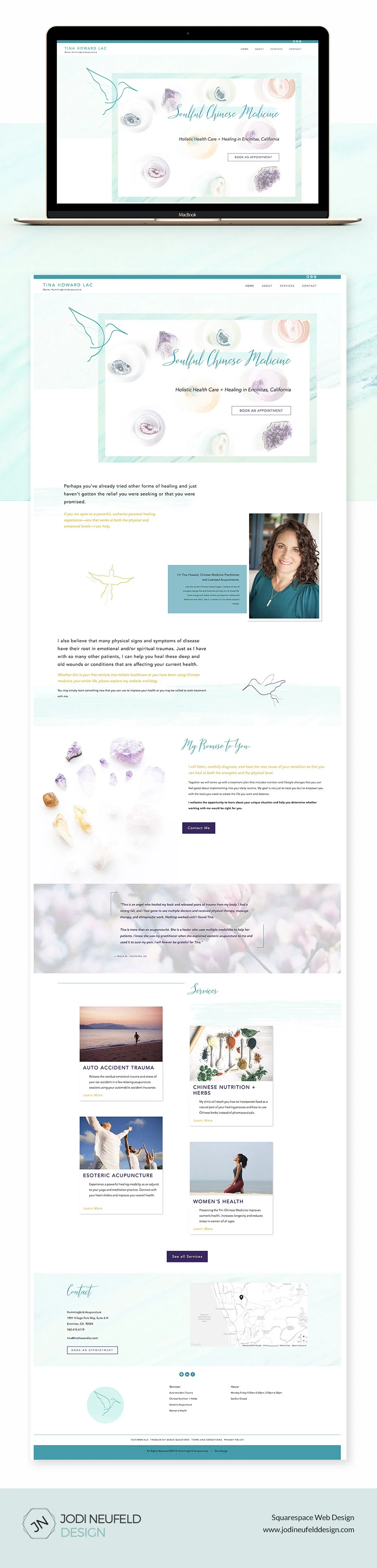 Tina Howard home page website design | Squarespace website design by Jodi Neufeld Design