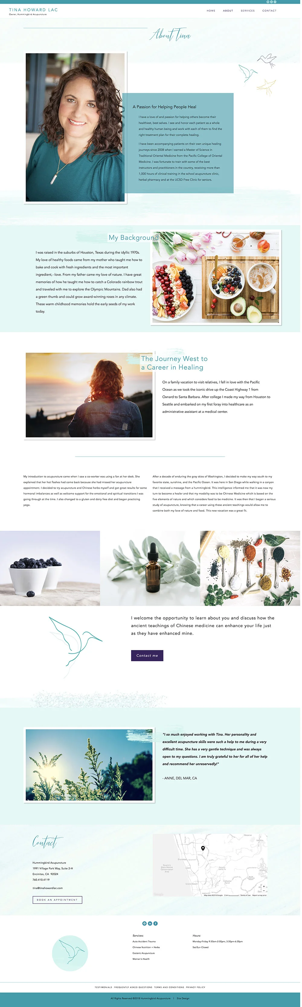 Tina Howard LAC About page | website design by Jodi Neufeld Design