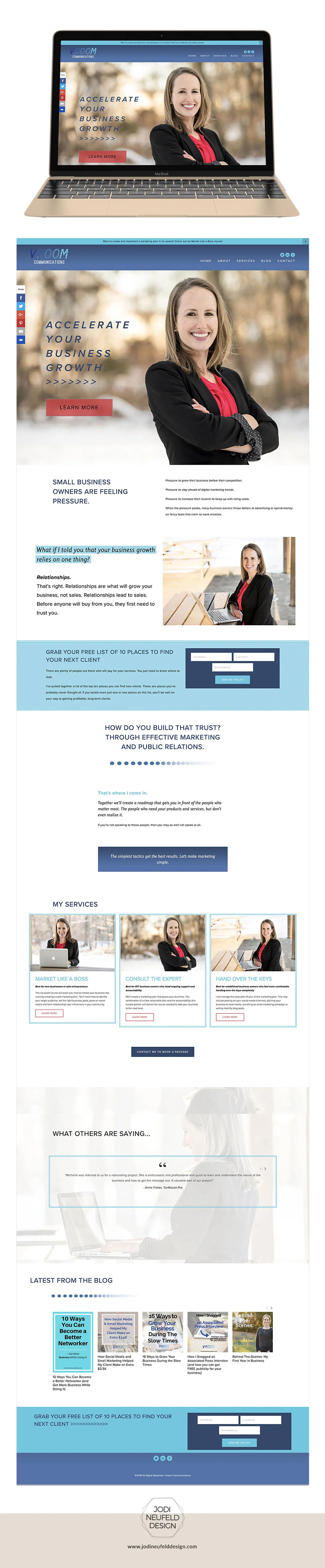 Michelle Vroom Squarespace fixer upper by Jodi Neufeld Design | Home page design