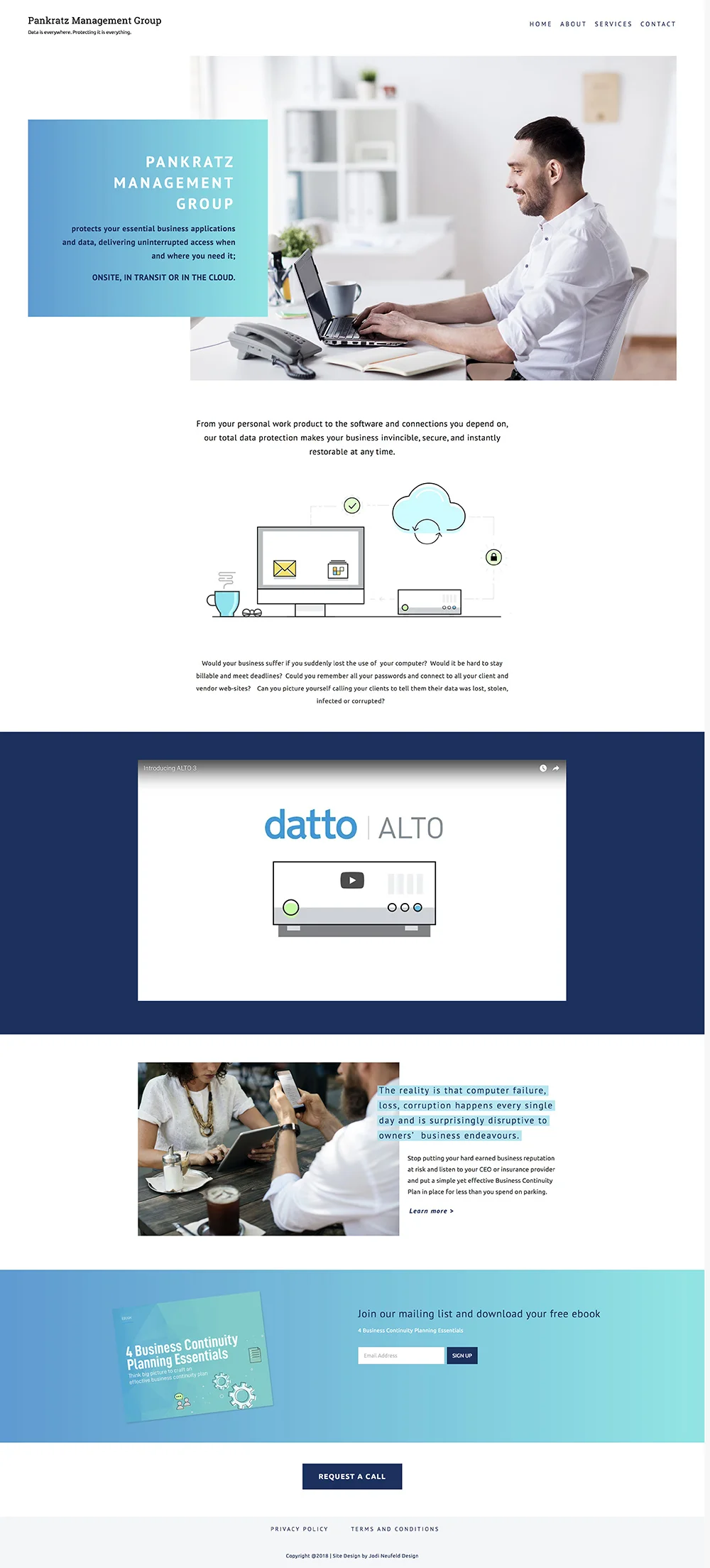 Pankratz Management Group home page design | Squarespace web design by Jodi Neufeld Design