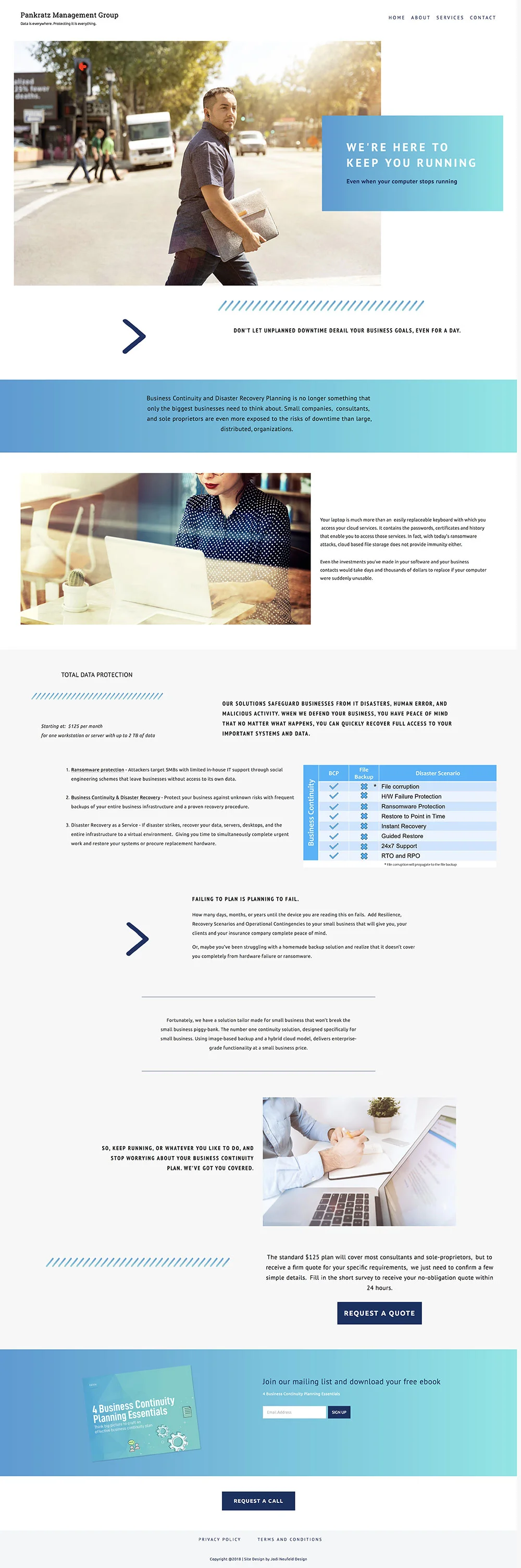 Pankratz Management Services page | Squarespace website design by Jodi Neufeld Design