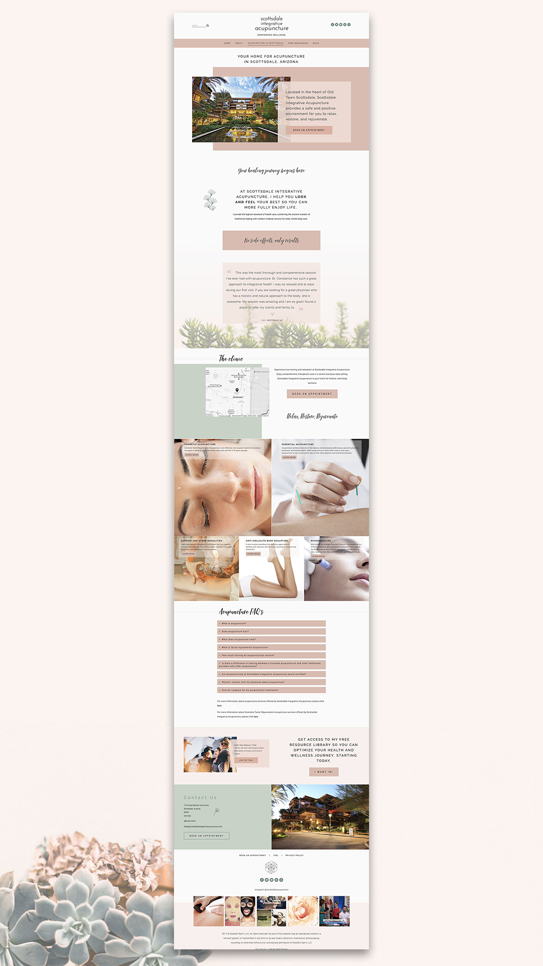 Scottsdale Integrative Acupuncture Services page | Squarespace web design by Jodi Neufeld Design