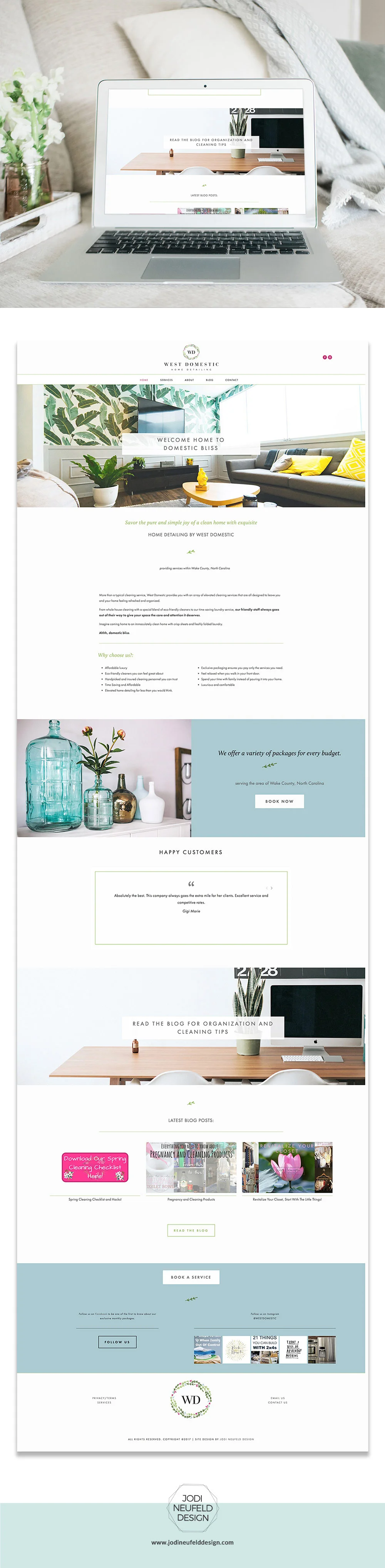 West Domestic Website design | Home page | Squarespace webdesign by Jodi Neufeld Design