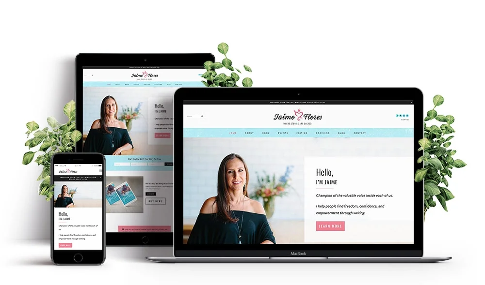 Jaime Fleres Squarepace Web design by Jodi Neufeld Design
