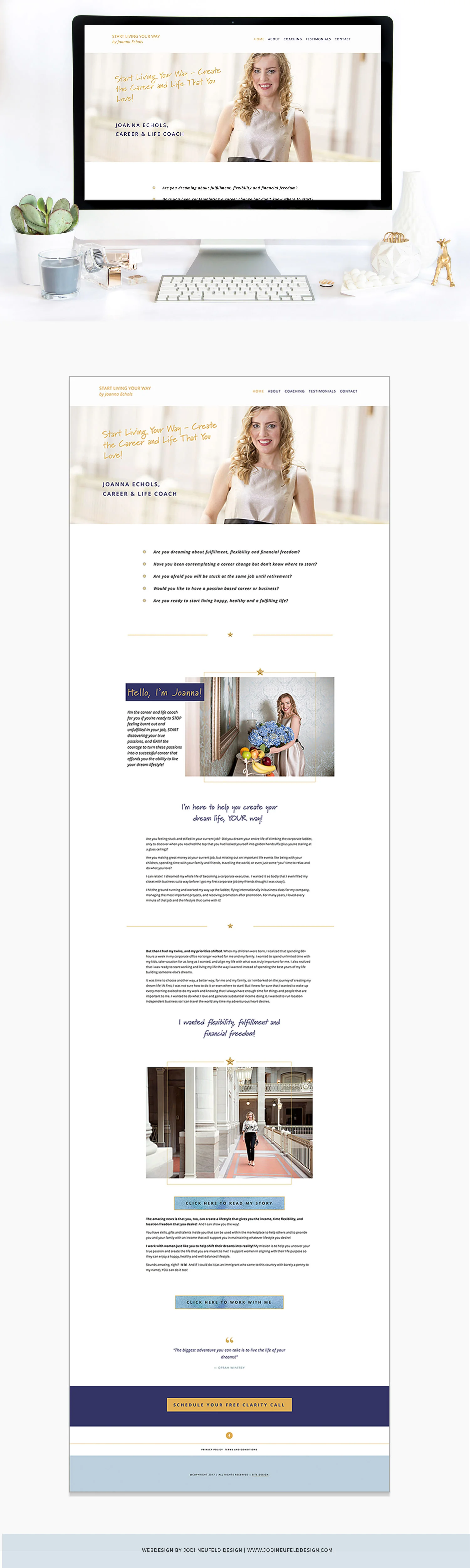 Joanna Echols Squarespace Web design | Jodi Neufeld Design