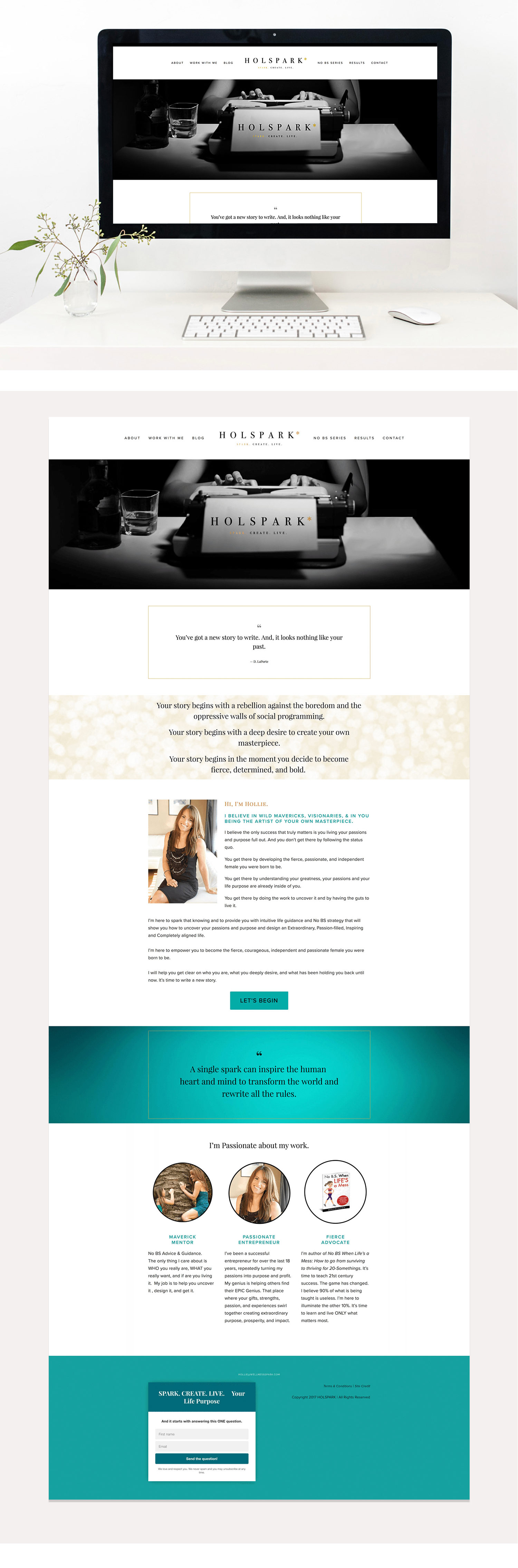 HOLSPARK Home page | Squarespace Web design | Jodi Neufeld Design