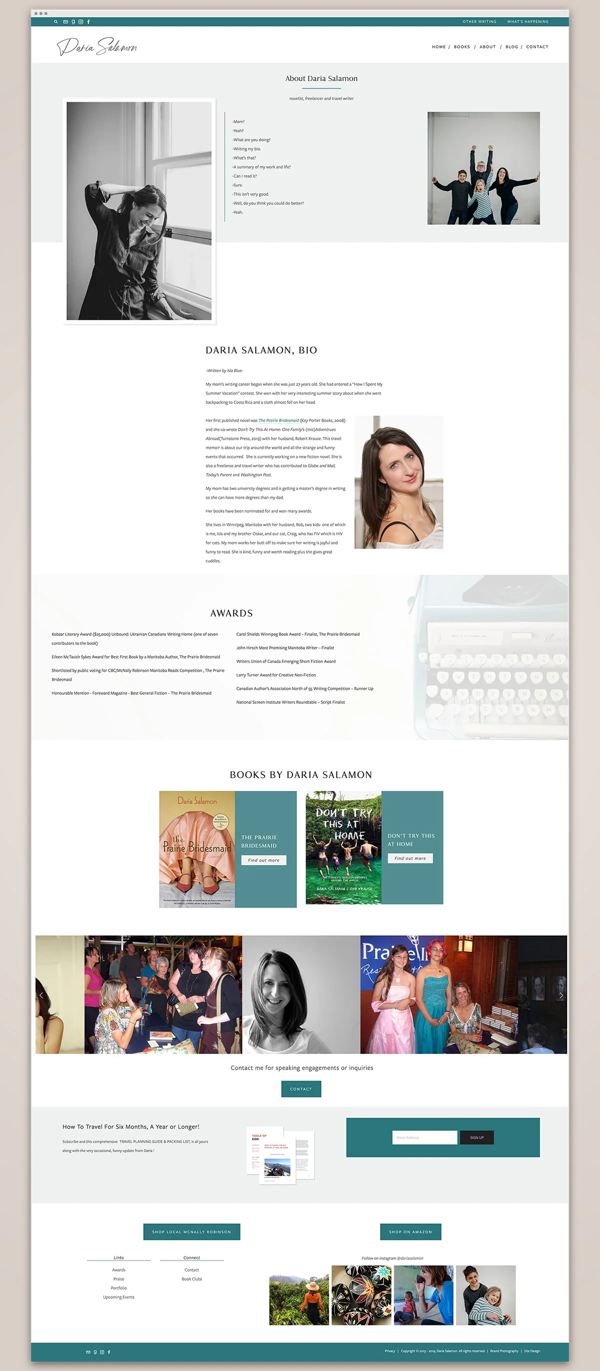 Daria Salamon About page | freelance writer website design by Jodi Neufeld Design