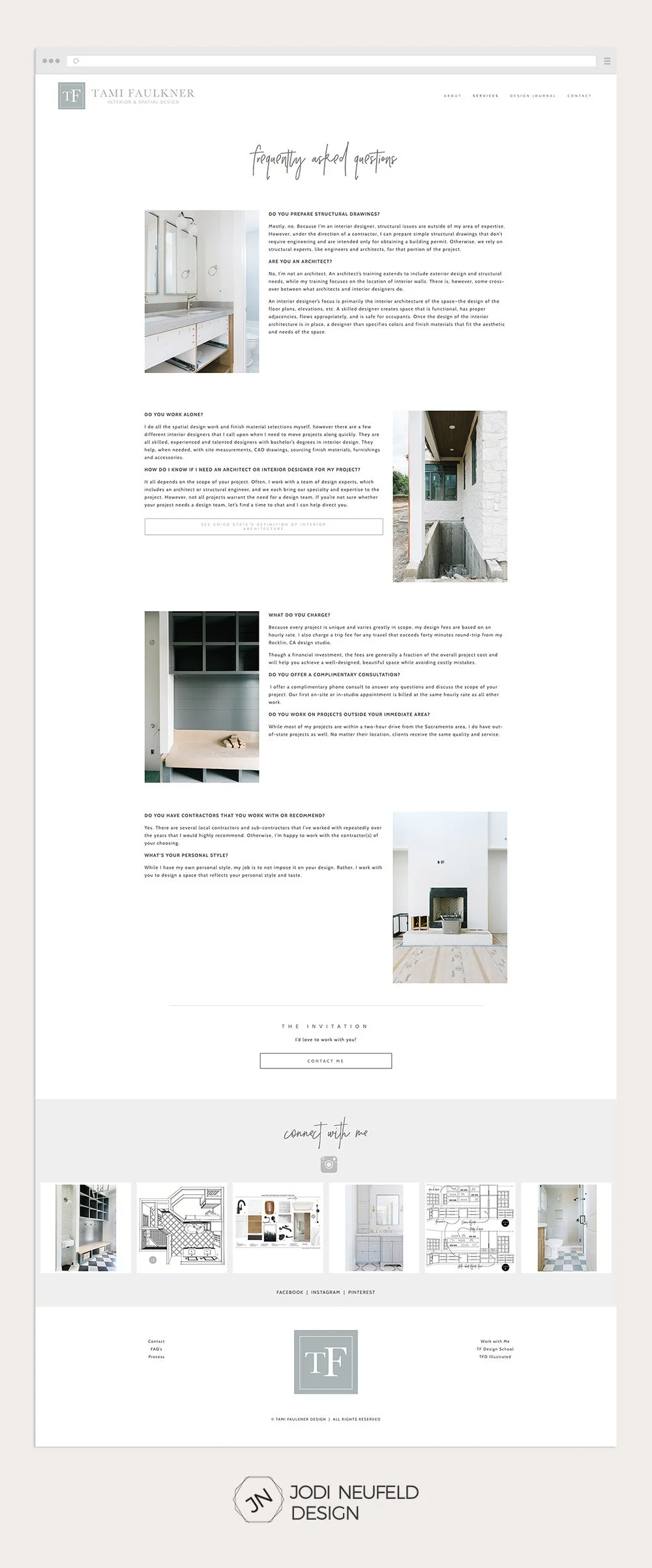 FAQ page for an interior design website by Jodi Neufeld Design #squarespace #webdesign