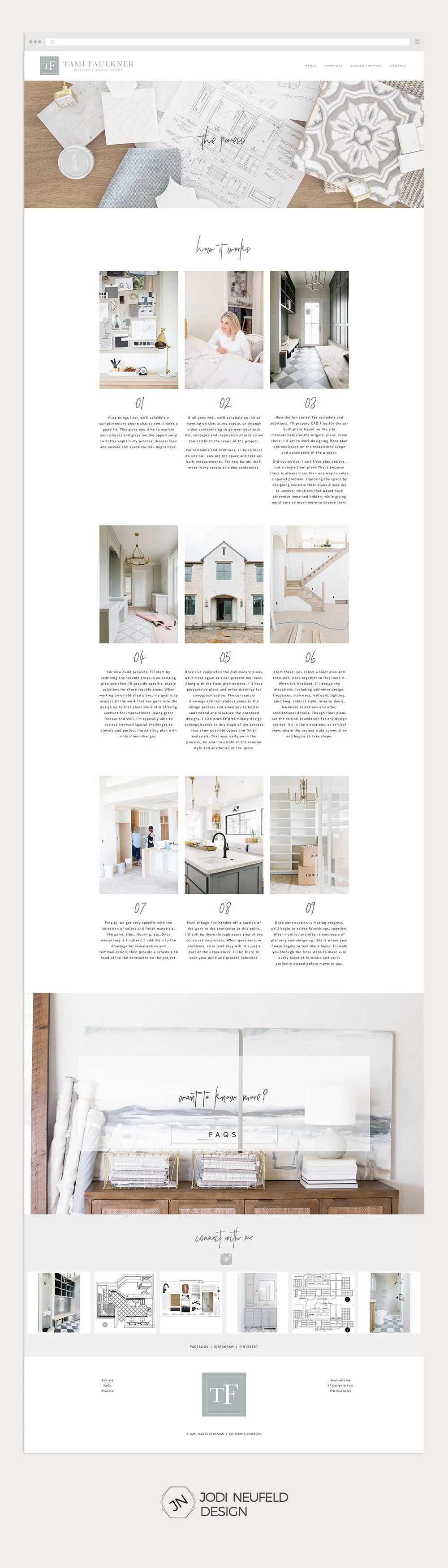 Process page for Tami Faulkner interior designer by Jodi Neufeld Design | Squarespace web designer